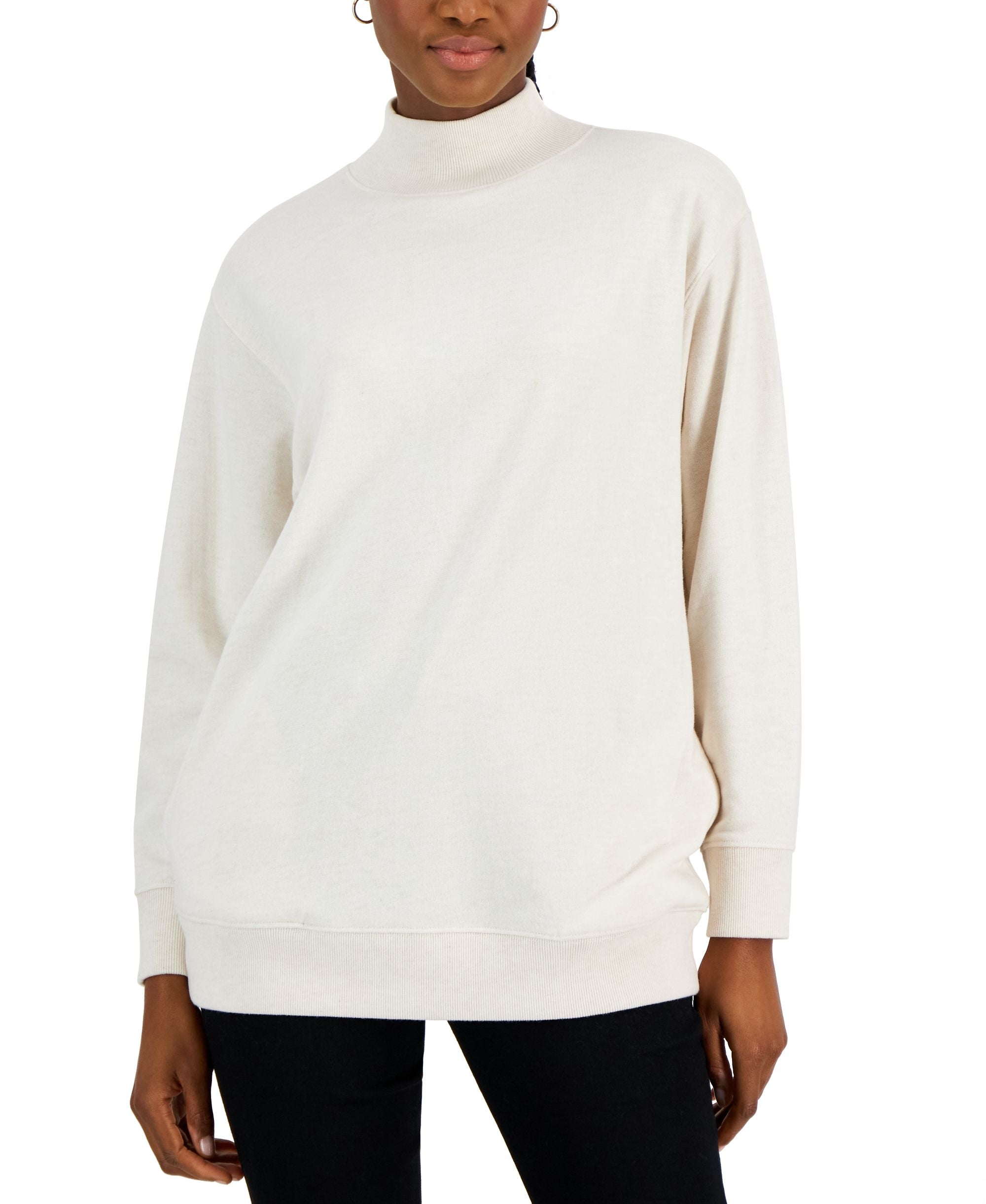 Style & Co Petite Mock Turtleneck Tunic Sweatshirt