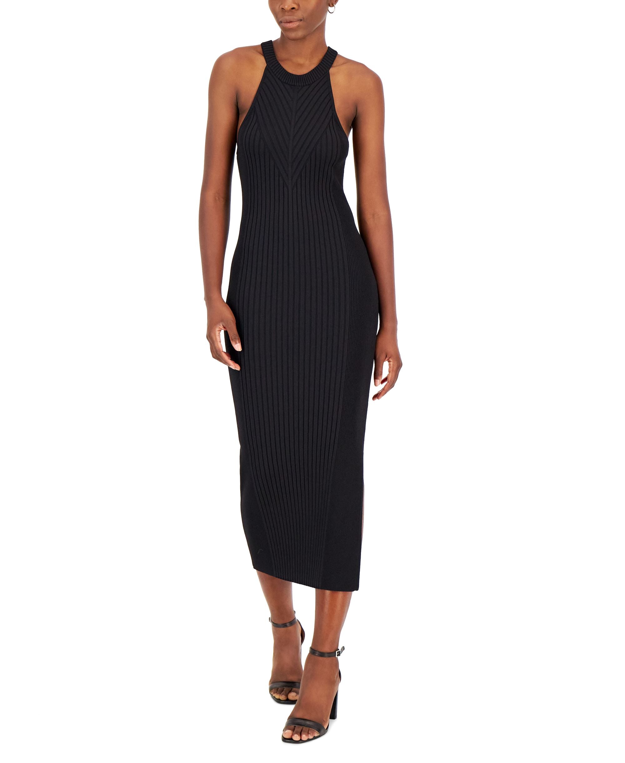 INC International Concepts Womens Ribbed Knit Halter Bodycon Dress