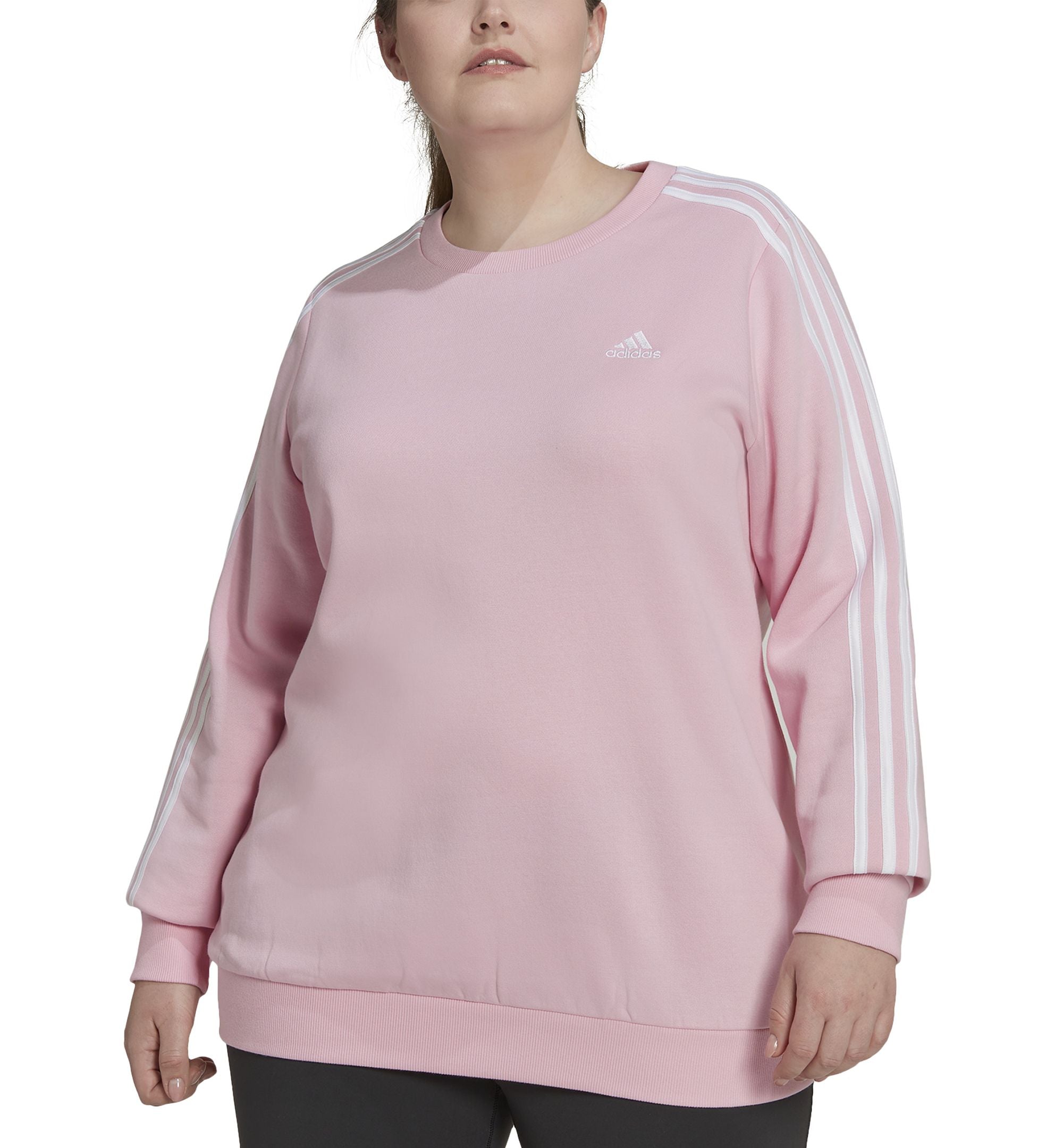 Adidas Plus Size Essentials 3 Stripes Fleece Sweatshirt