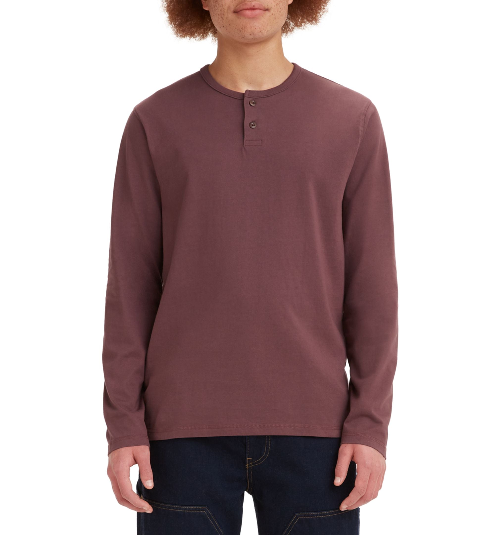 Men's Standard Fit Long Sleeve Henley T-Shirt