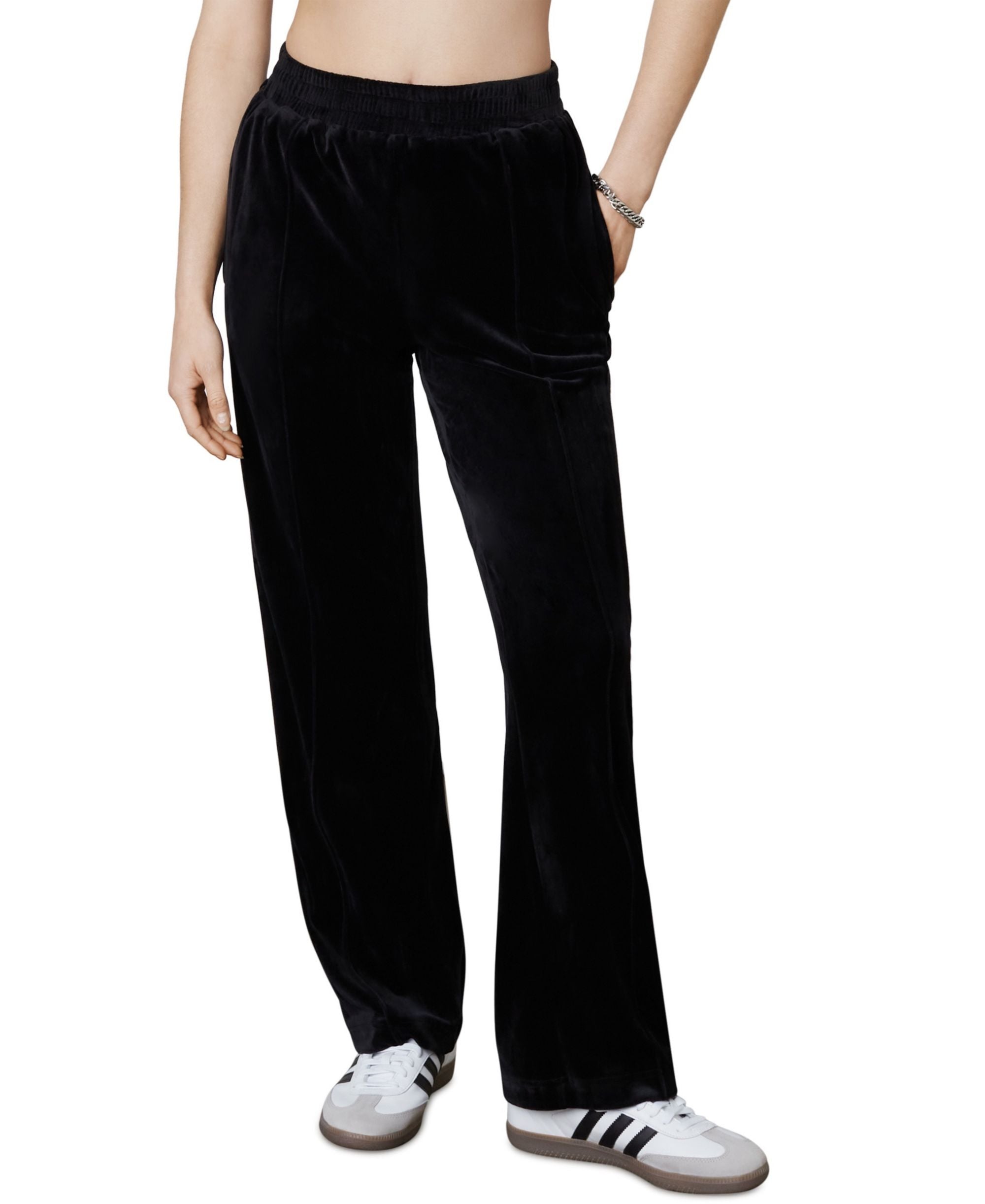 Women's Velour Wide-Leg Pants
