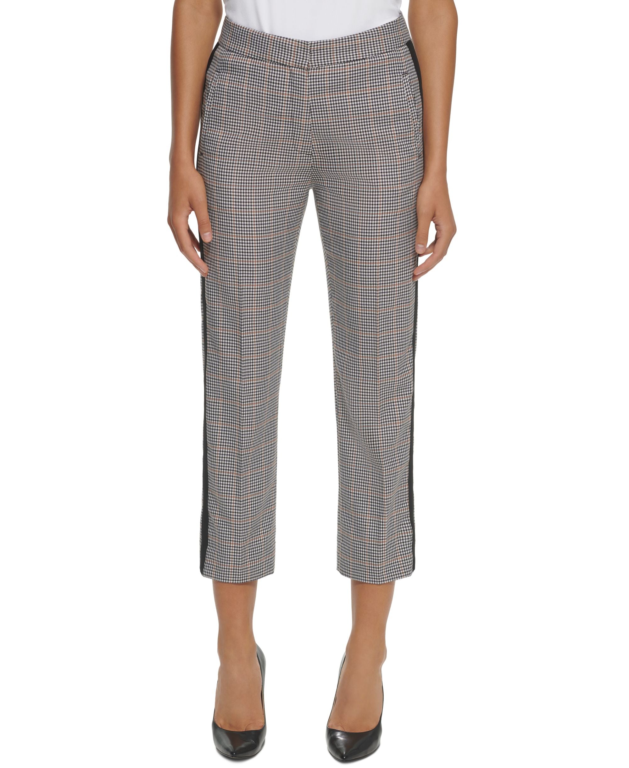 Women's Printed Side-Striped Straight-Leg Pants