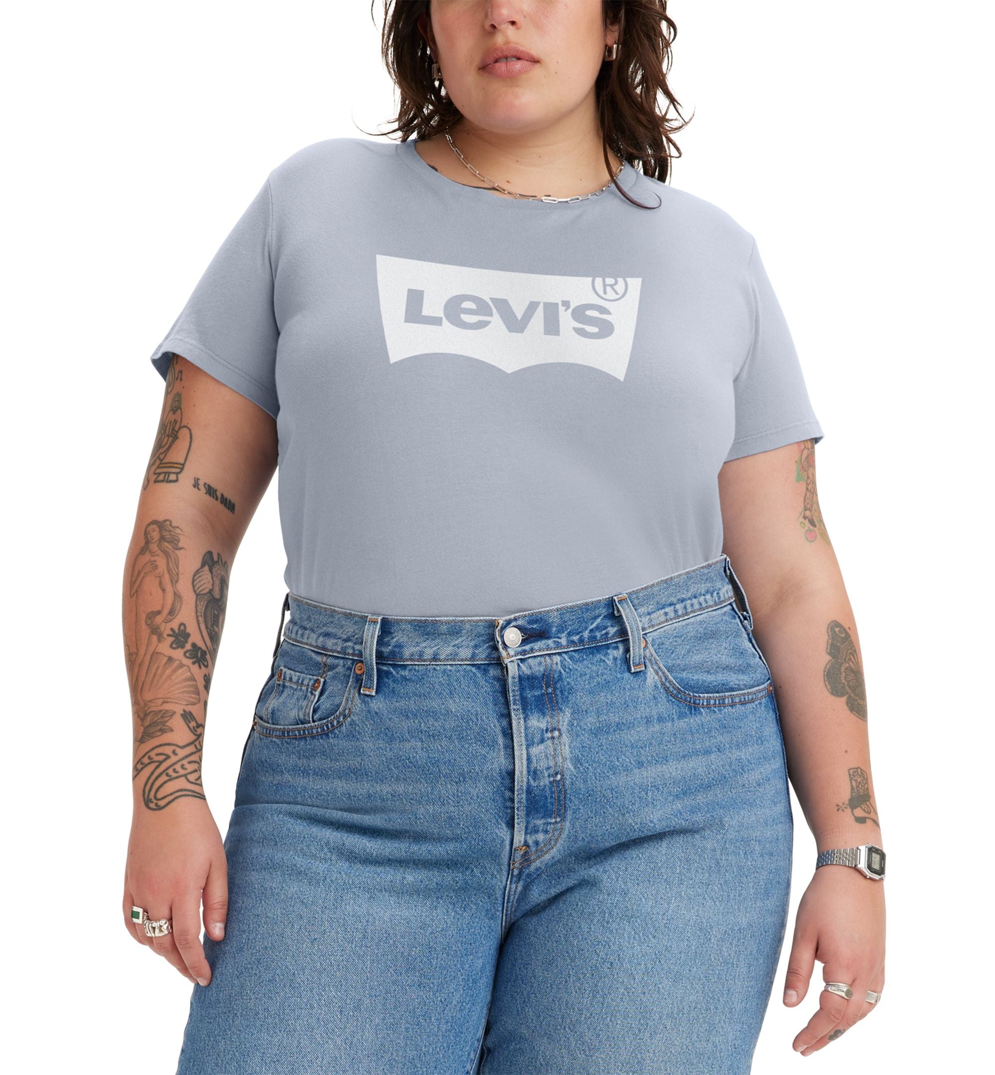 Levis Trendy Plus Size Batwing Perfect Graphic Logo T-Shirt