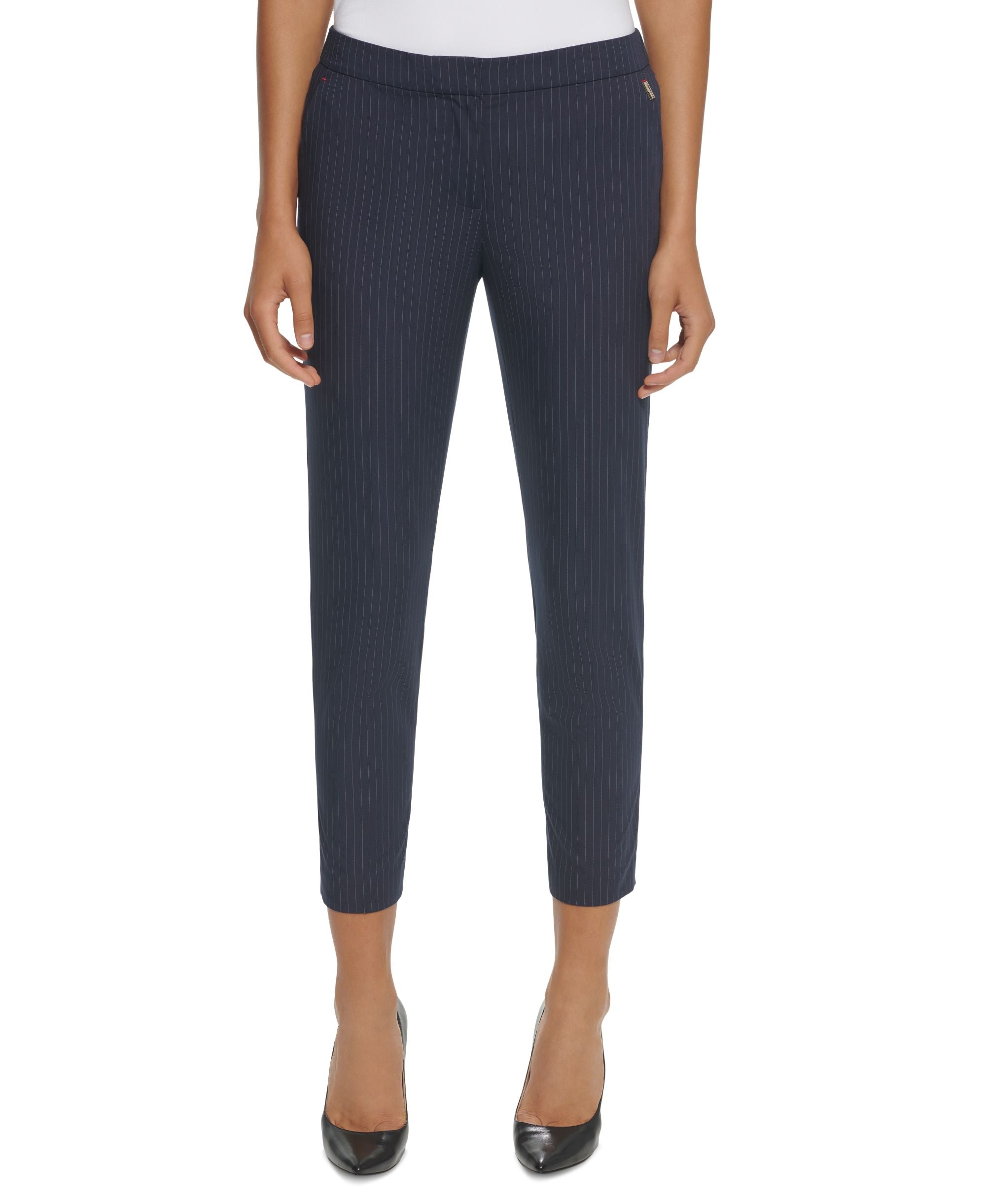 Tommy Hilfiger Womens Pinstriped Sloane Pants