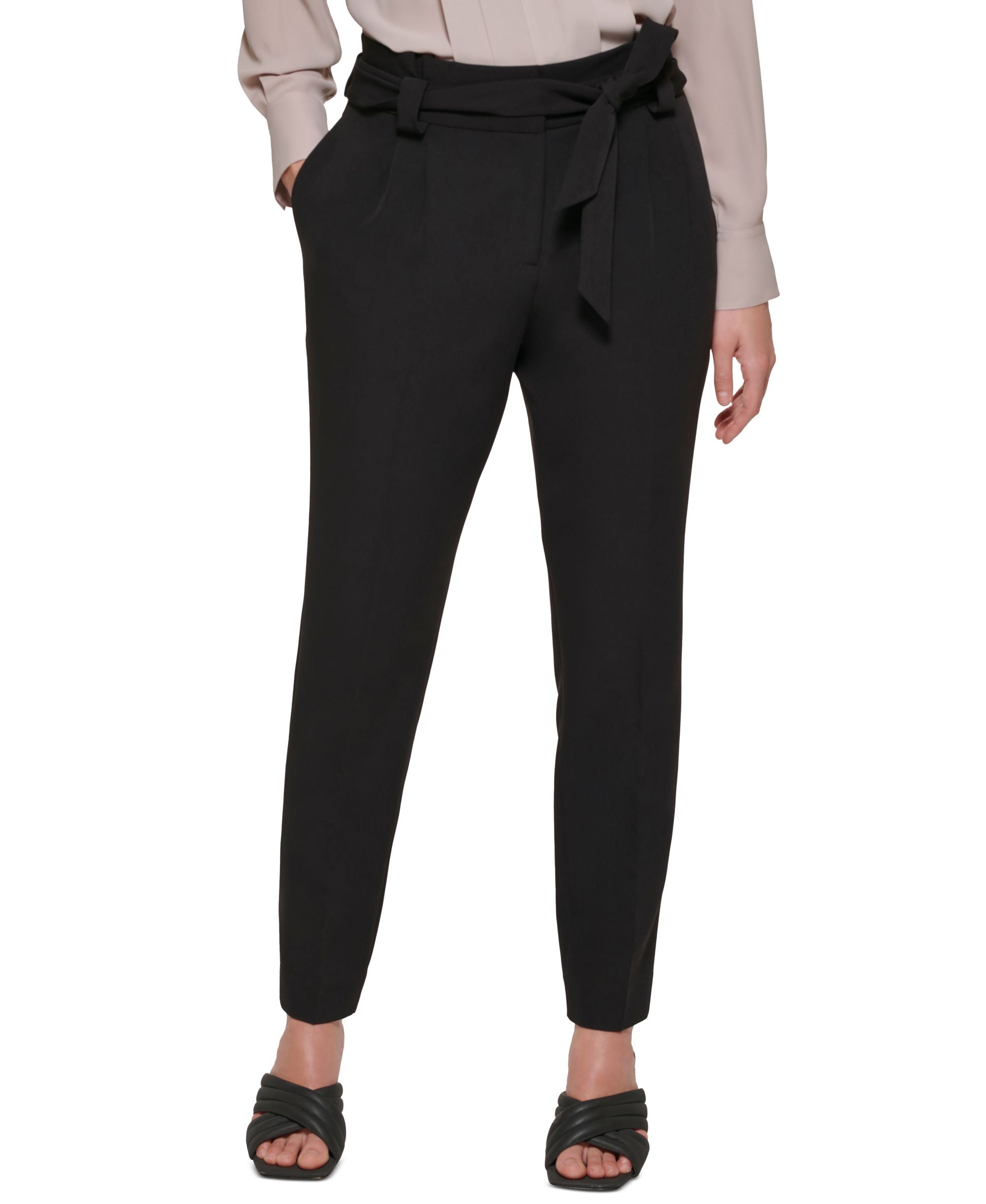 Calvin Klein Womens Tie Waist Pants