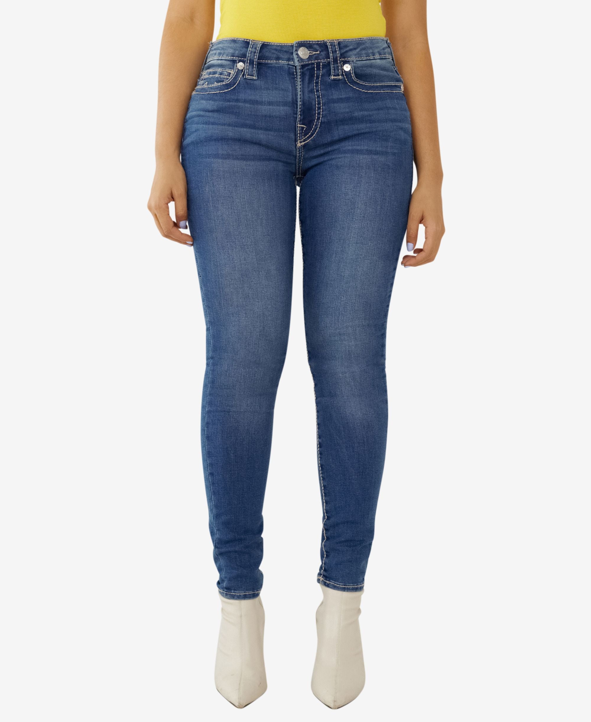 Women's Jennie Mid Rise Big T Super Skinny Jeans