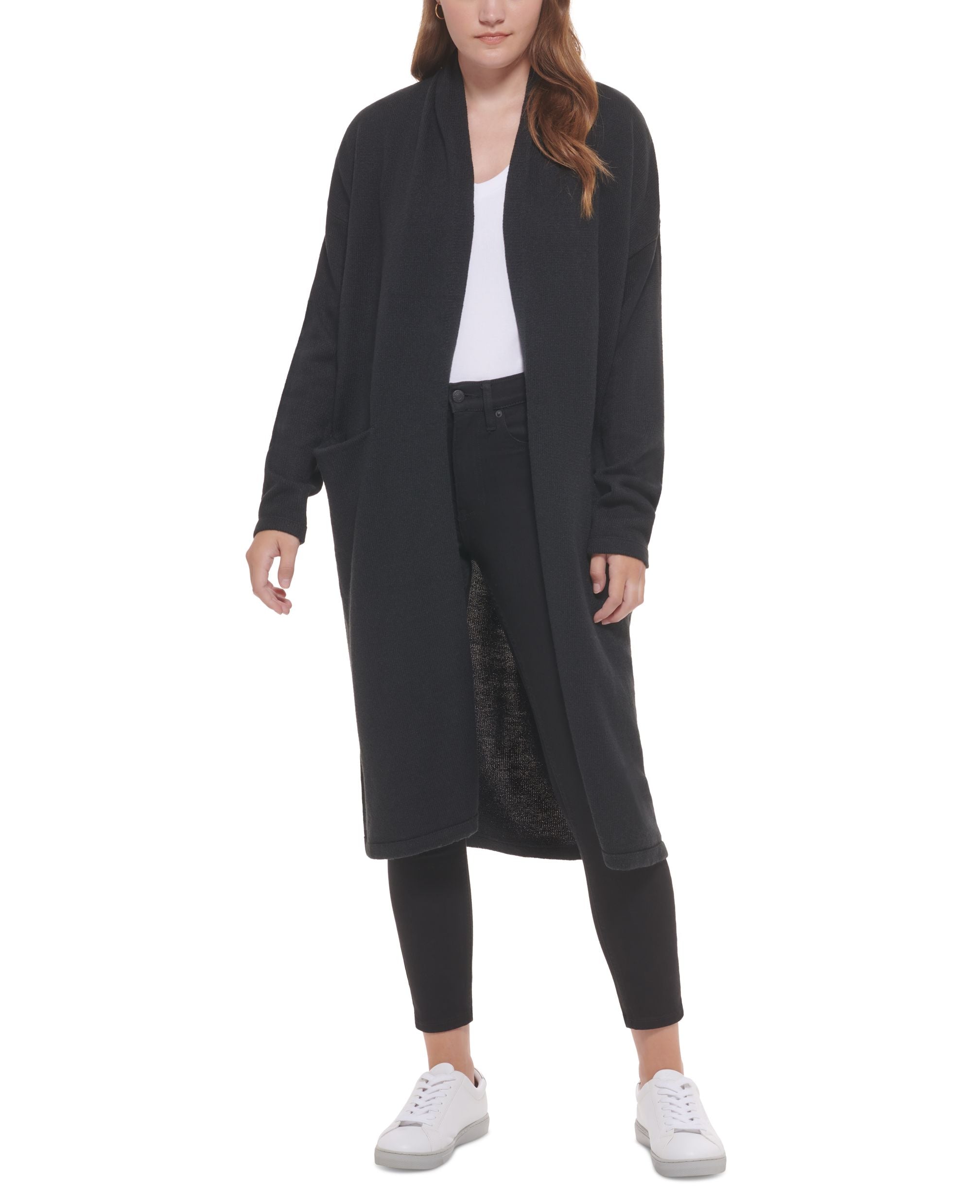 Women's Open-Front Long Cardigan