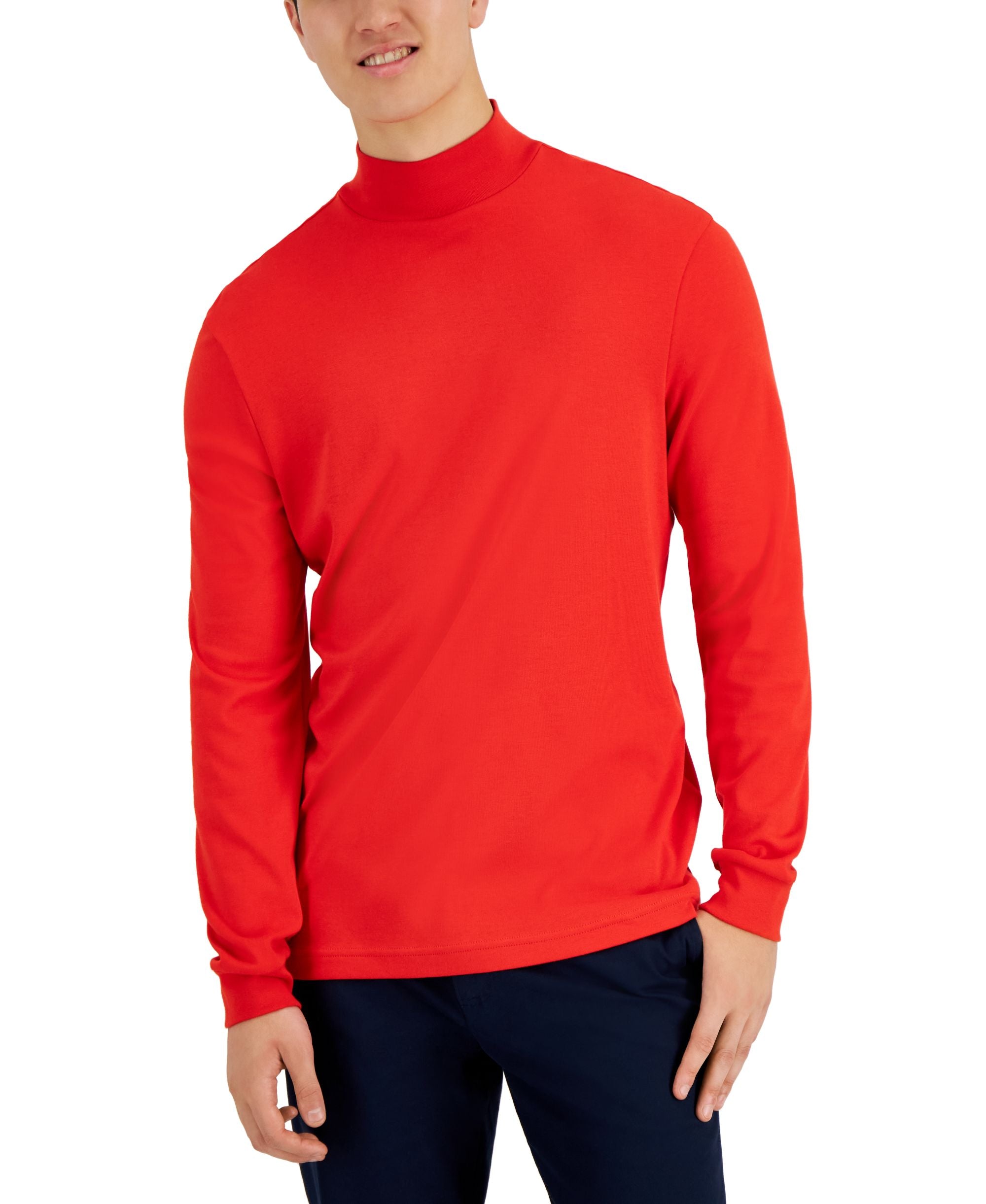 Men's Solid Mock Neck Shirt