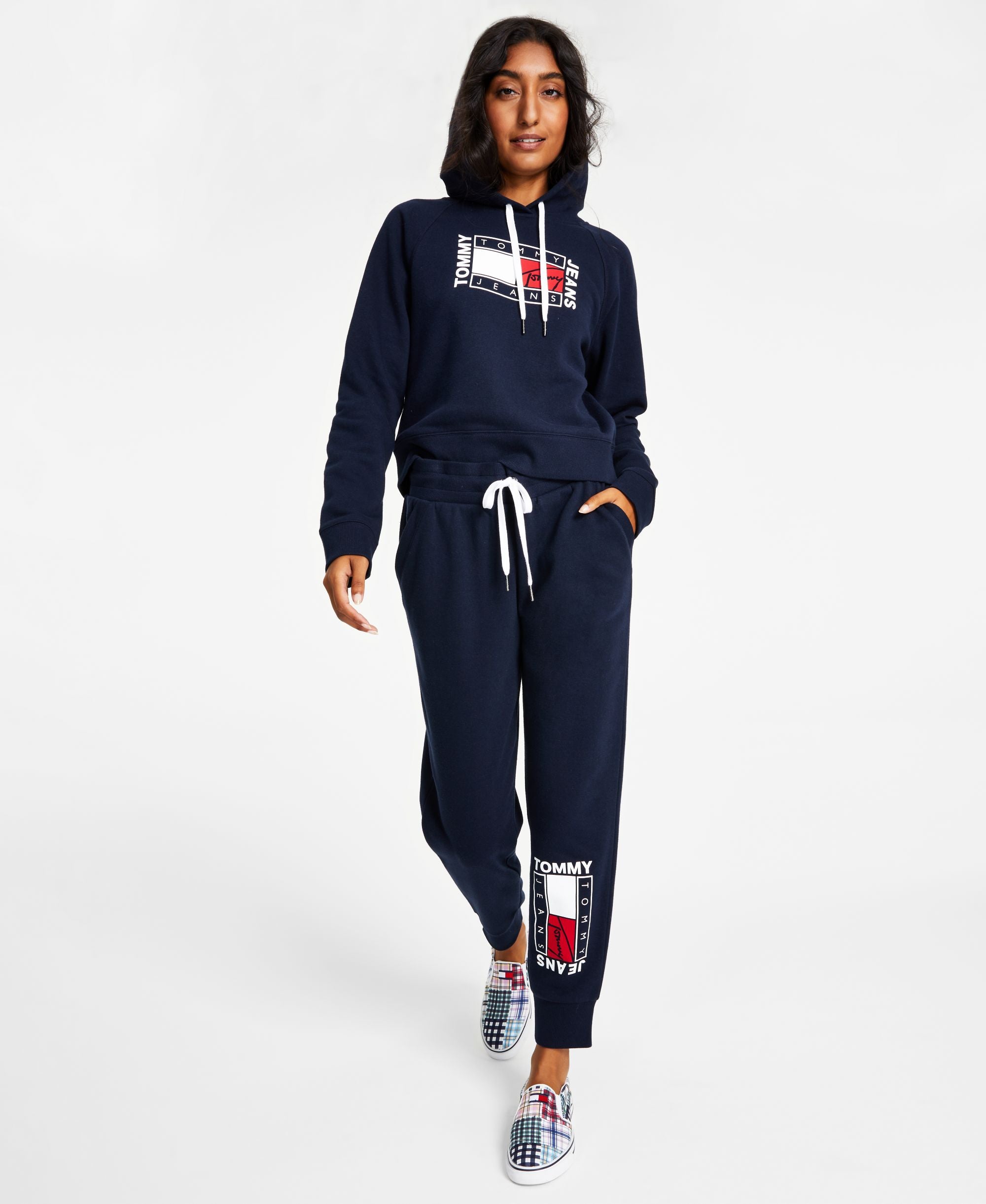 Women's  Fleece Flag-Logo Graphic Drawstring Jogger Pants