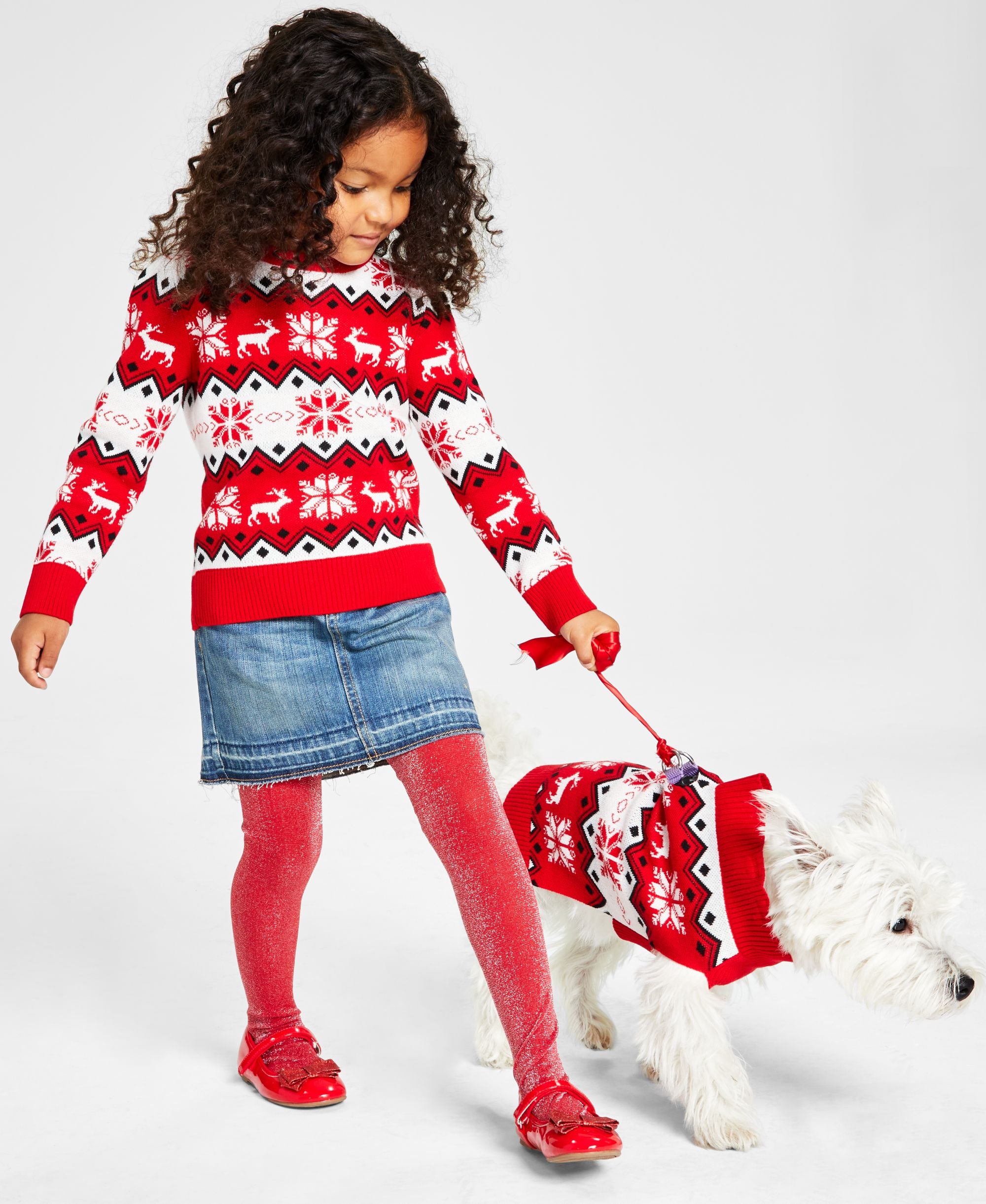 Little Girls Nordic Fair Isle Holiday Sweater