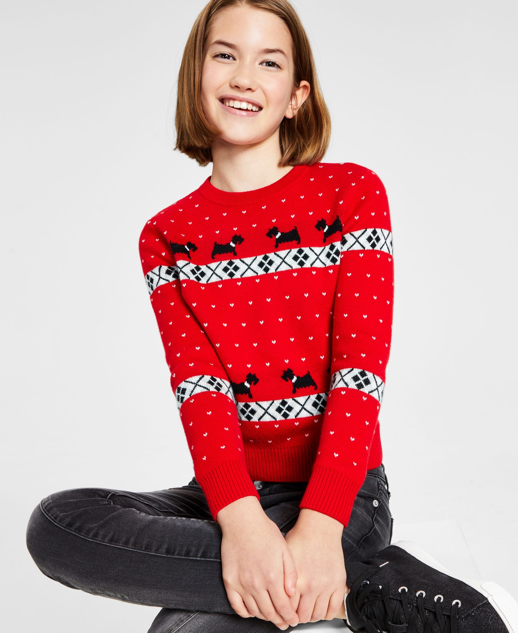 Big Girls Walking Scottie Holiday Sweater
