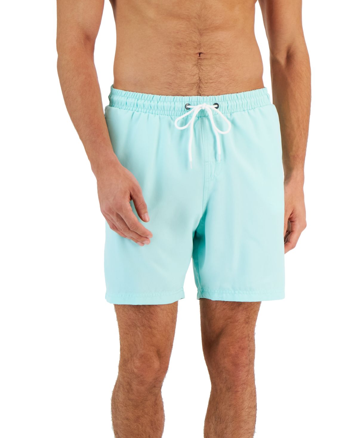 Club Room Mens Quick Dry Performance Solid 7 Swim Trunks