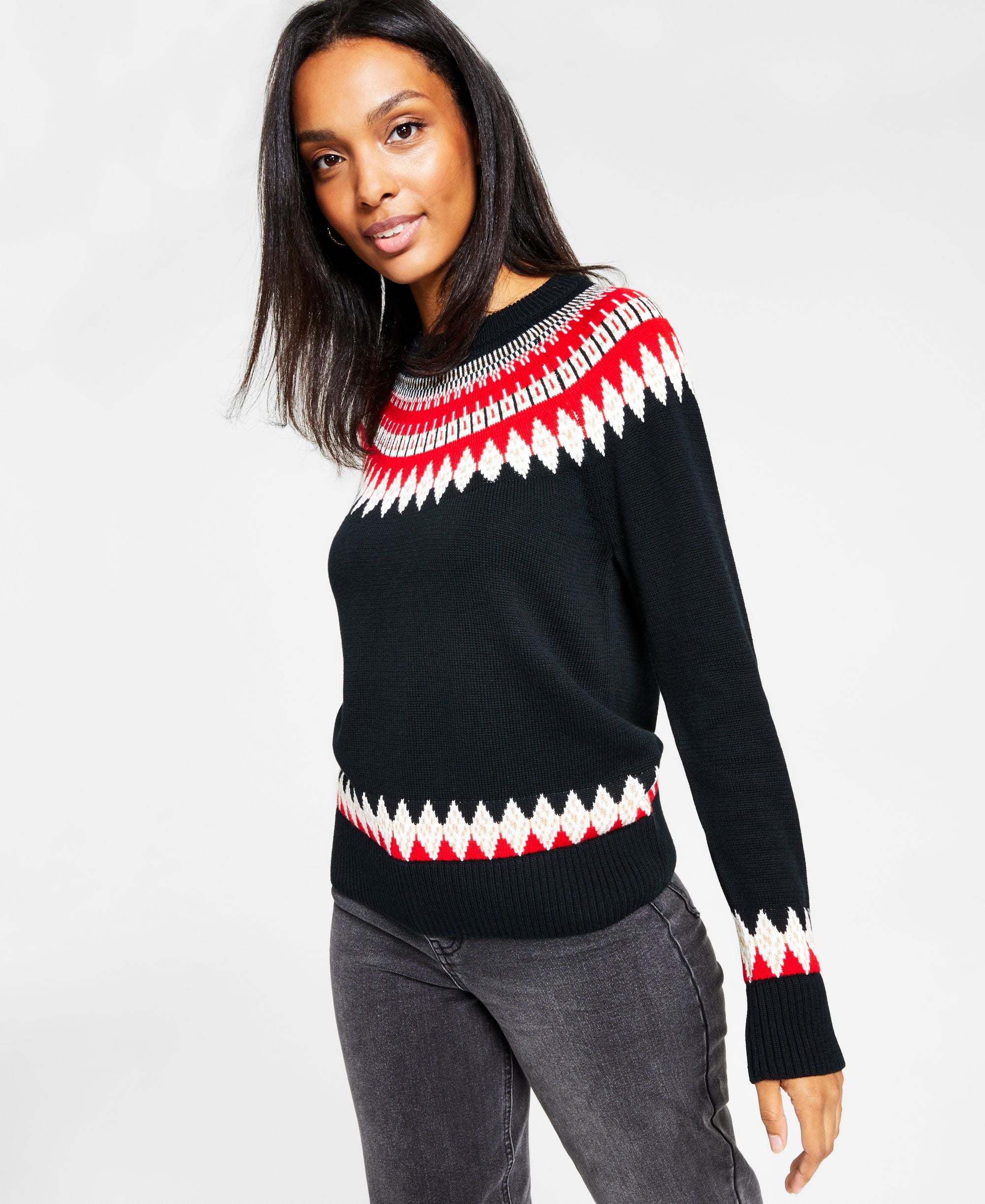 Charter Club Womens Fair Isle Family Holiday Sweater