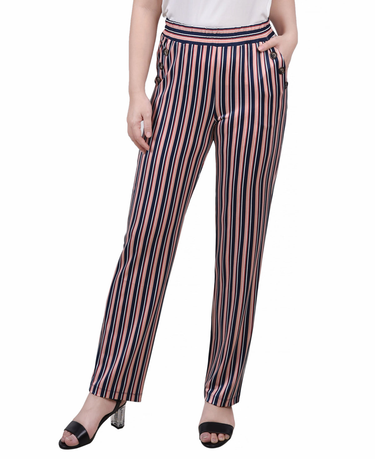 Petite Wide Waist Pull On Pants