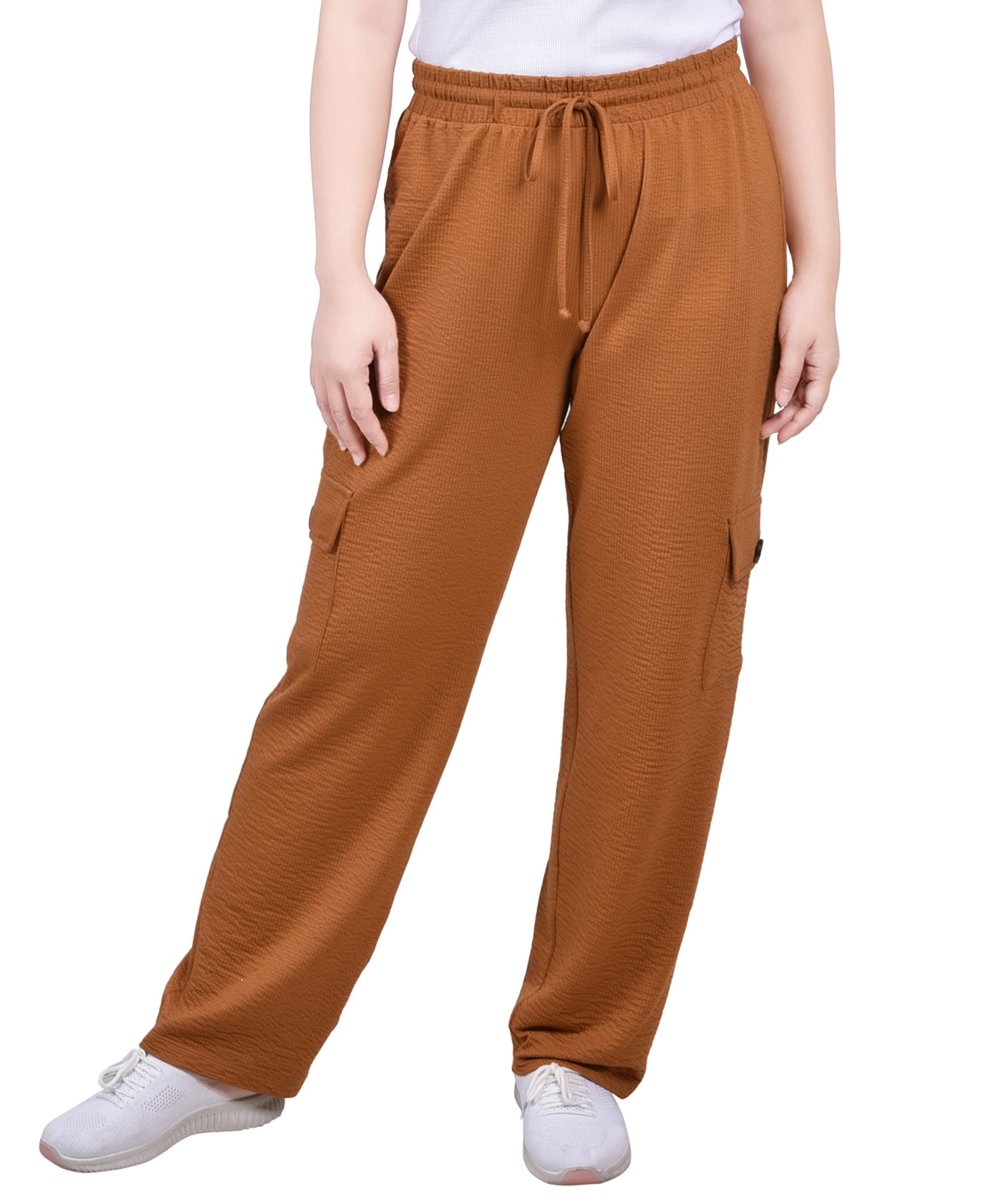 Petite Knit Pull On Gauze Cargo Pants