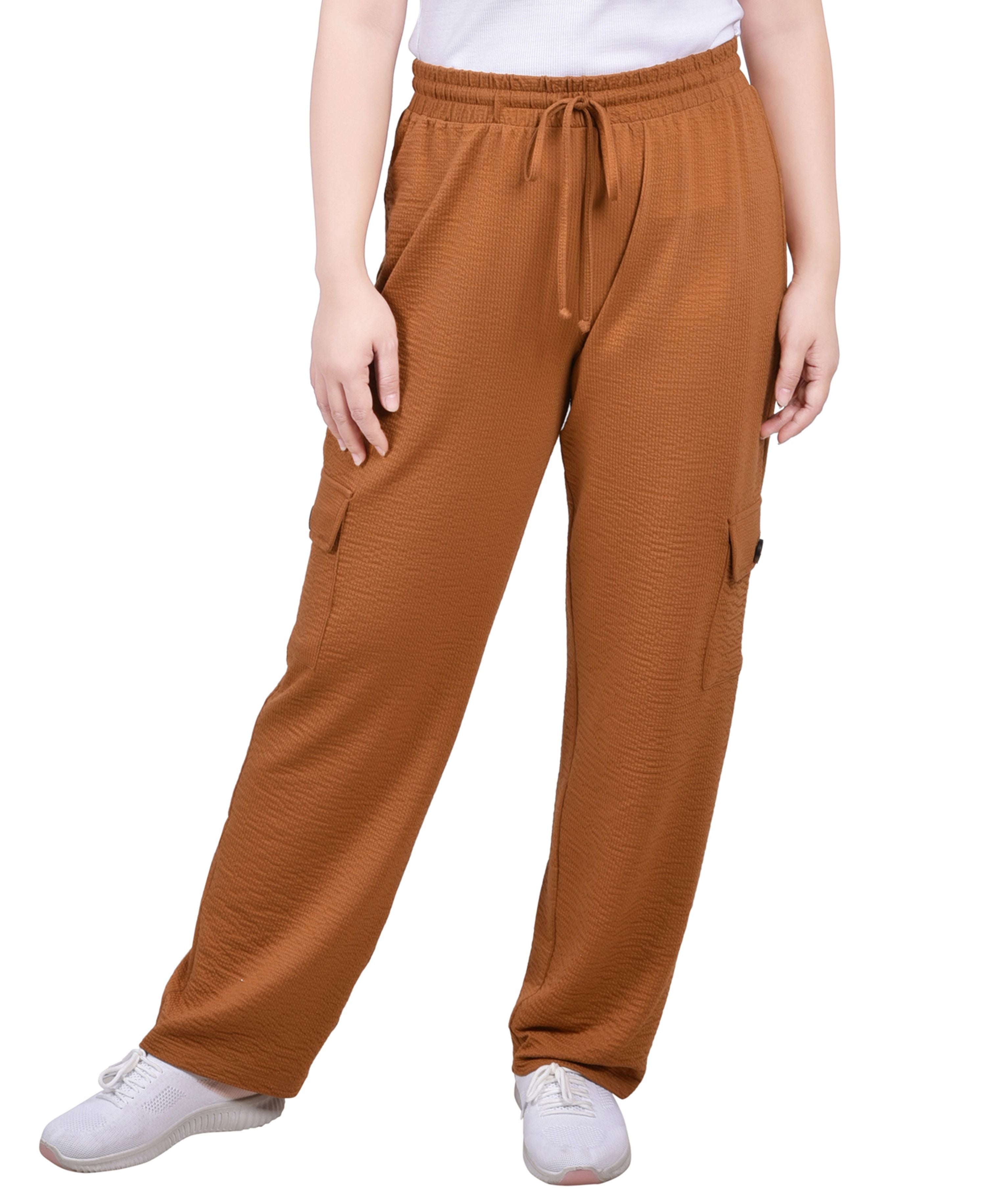 Petite Knit Pull On Gauze Cargo Pants