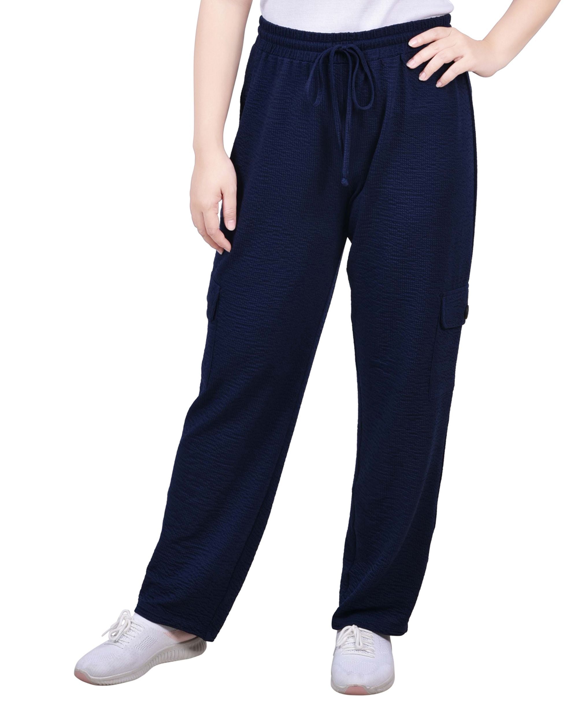 Petite Knit Pull On Gauze Cargo Pants