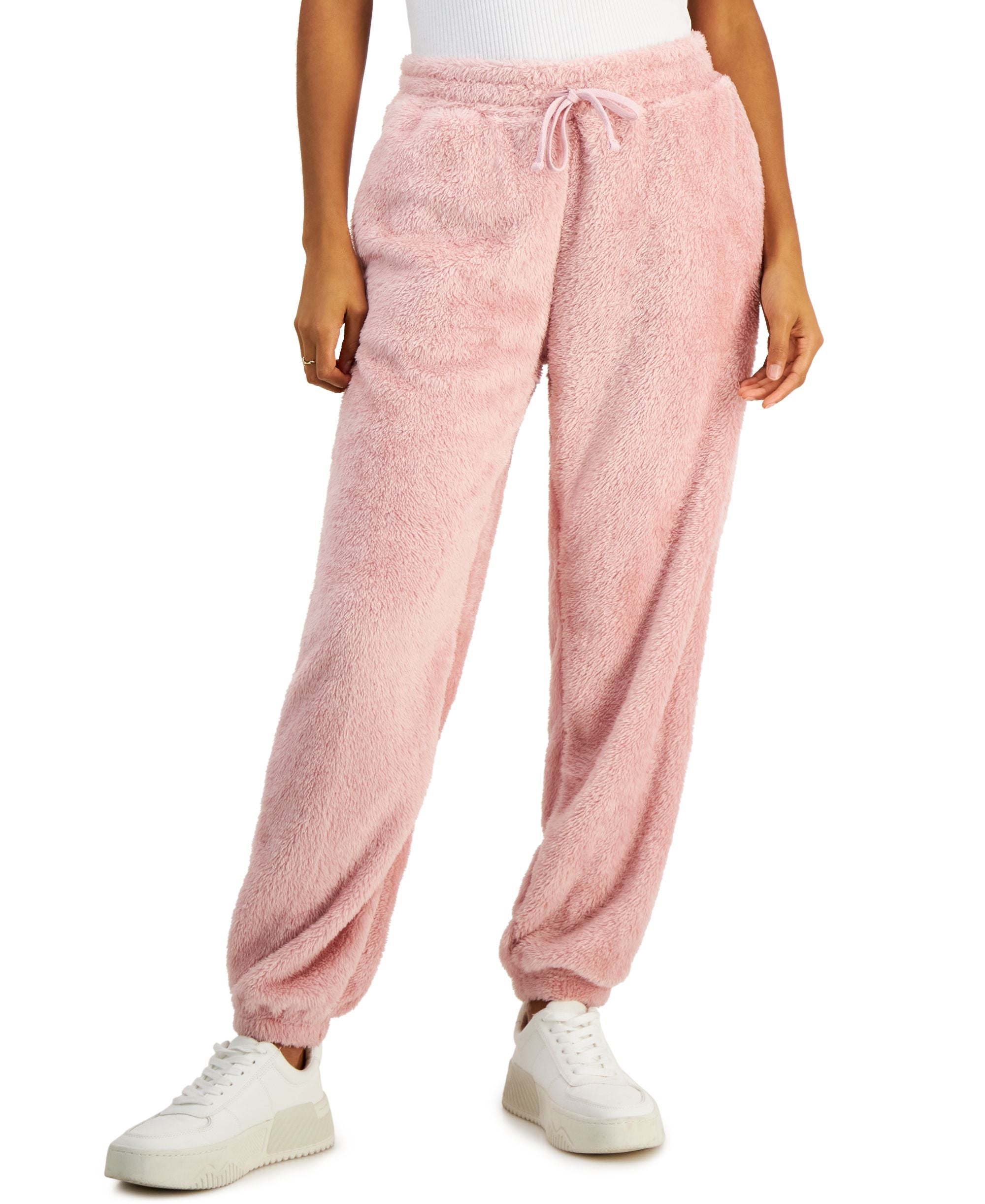 Juniors' High-Rise Double-Sided Woobie Joggers