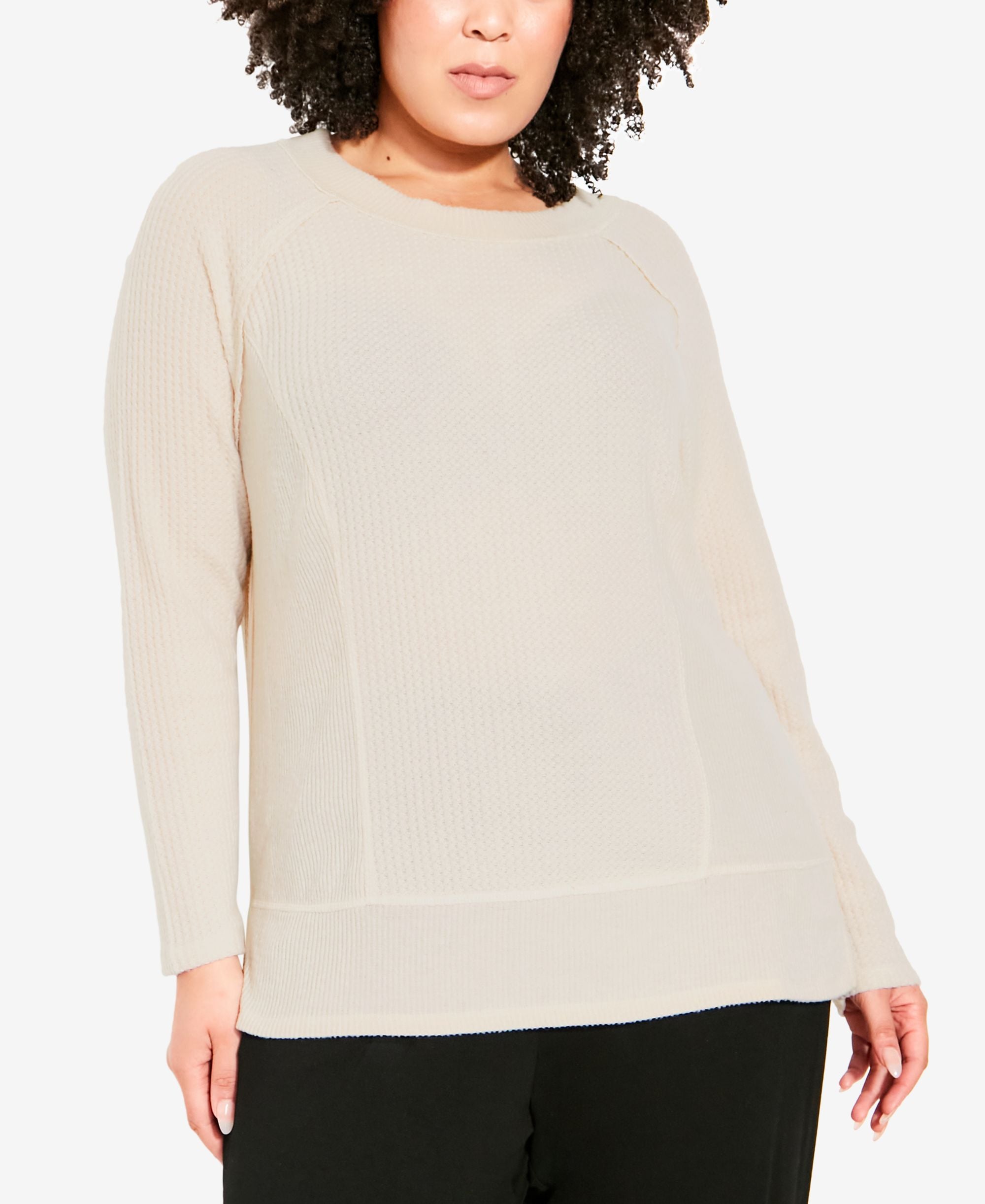 Plus Size Mixed Texture Top