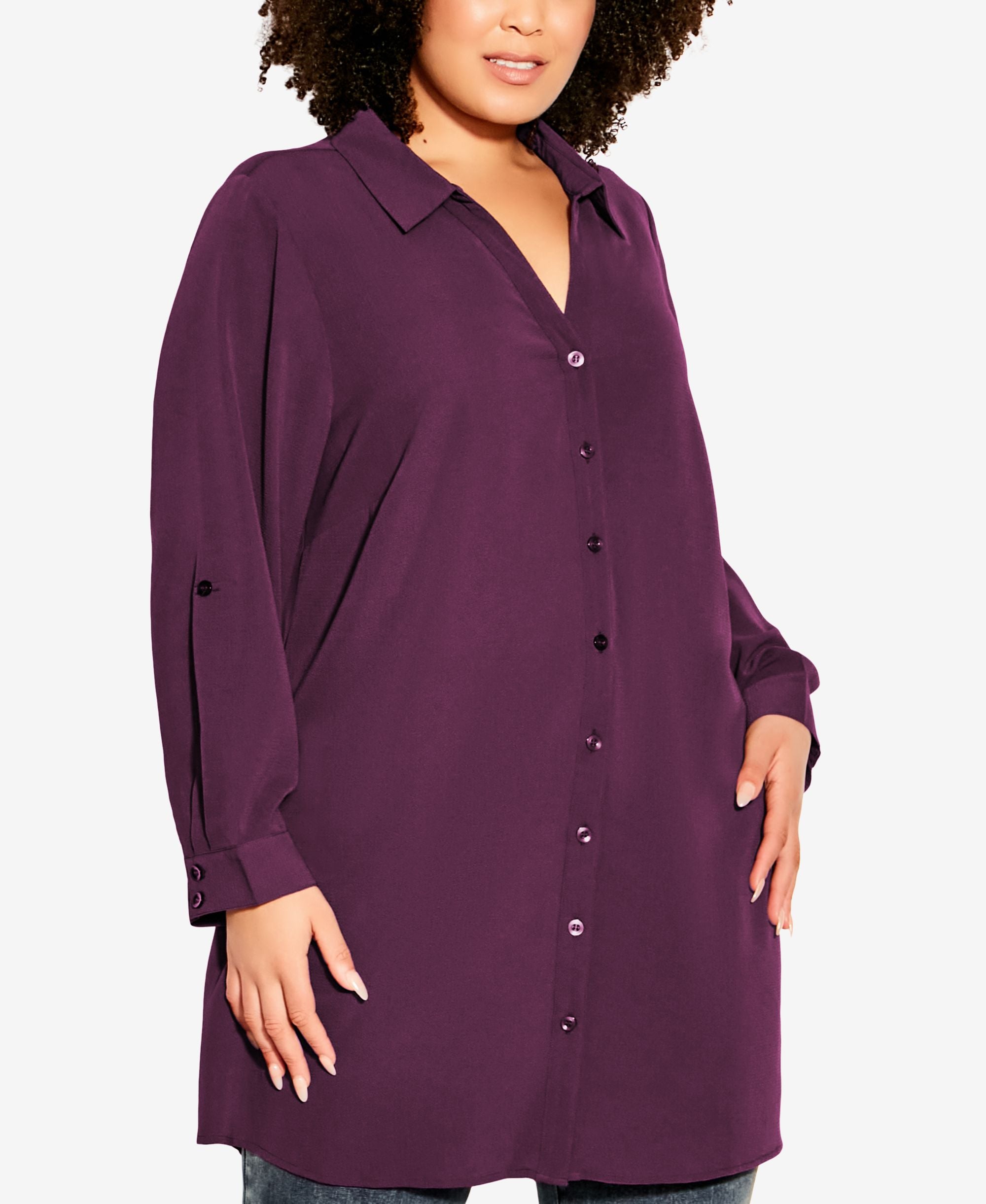 Avenue Plus Size Plain Shirt