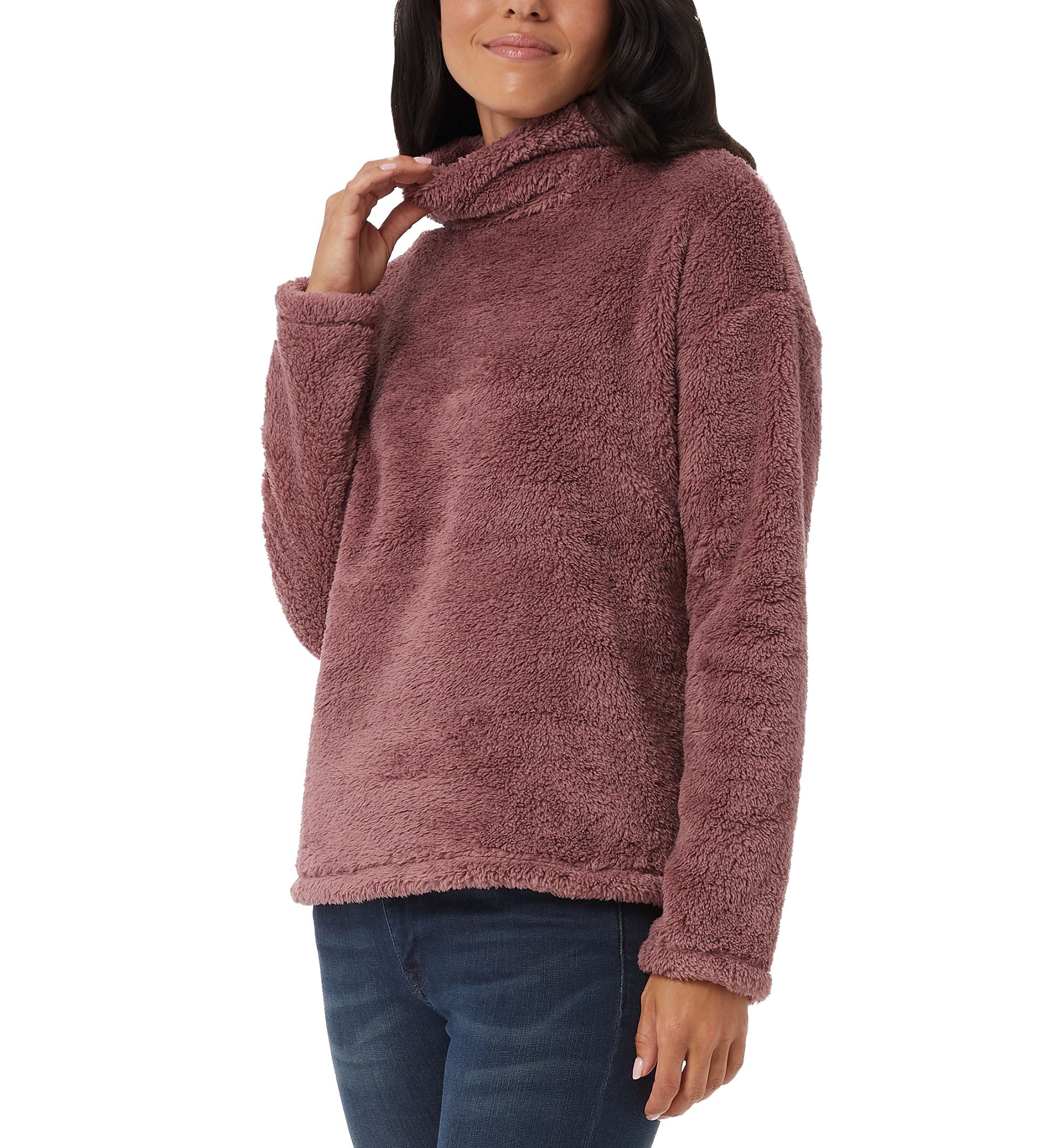 Women's Sherpa Mock-Neck Long-Sleeve Top