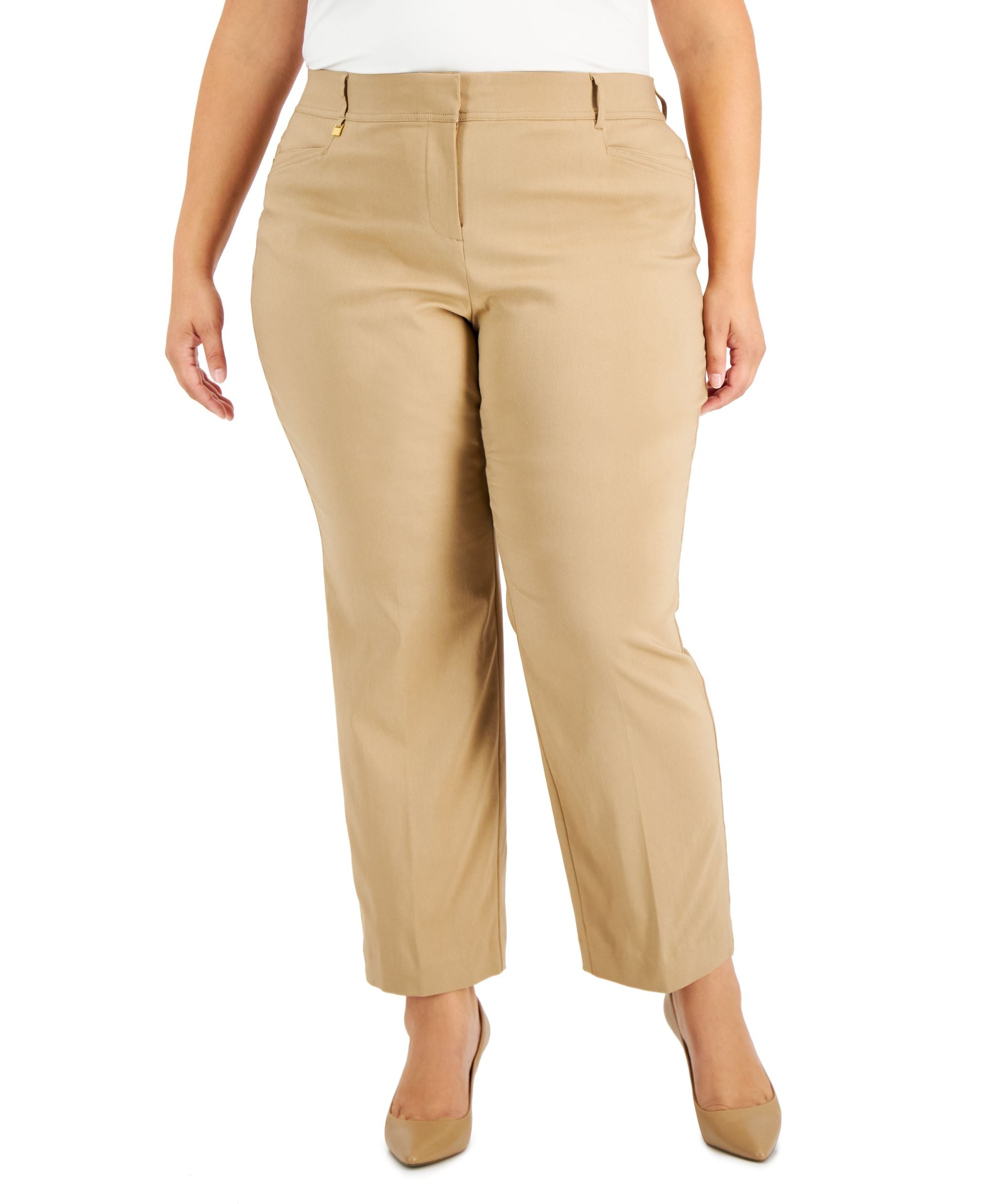 Plus & Petite Plus Size Tummy Control Curvy-Fit Pants