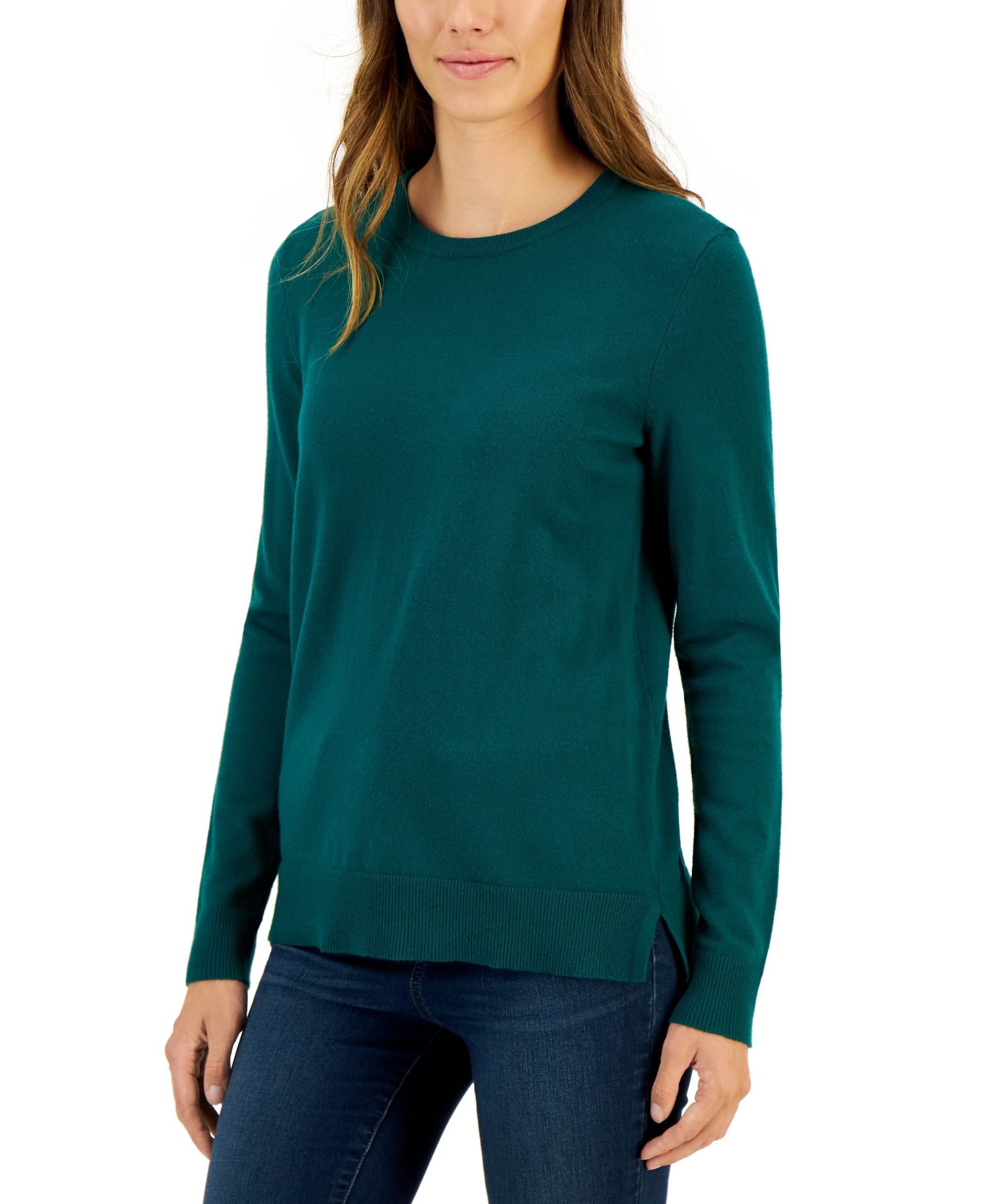 Style & Co Womens Long Sleeve Crewneck Sweater