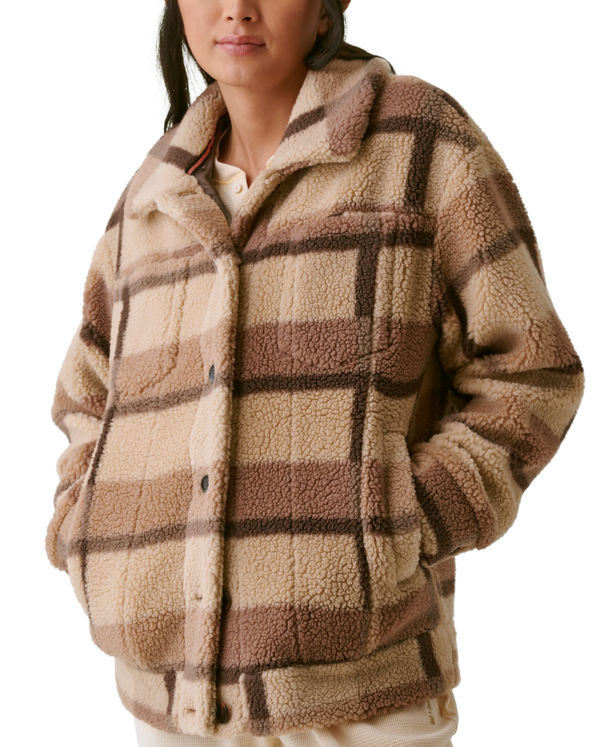 Bass Outdoor Womens Plaid Button Up Boyfriend Shacket