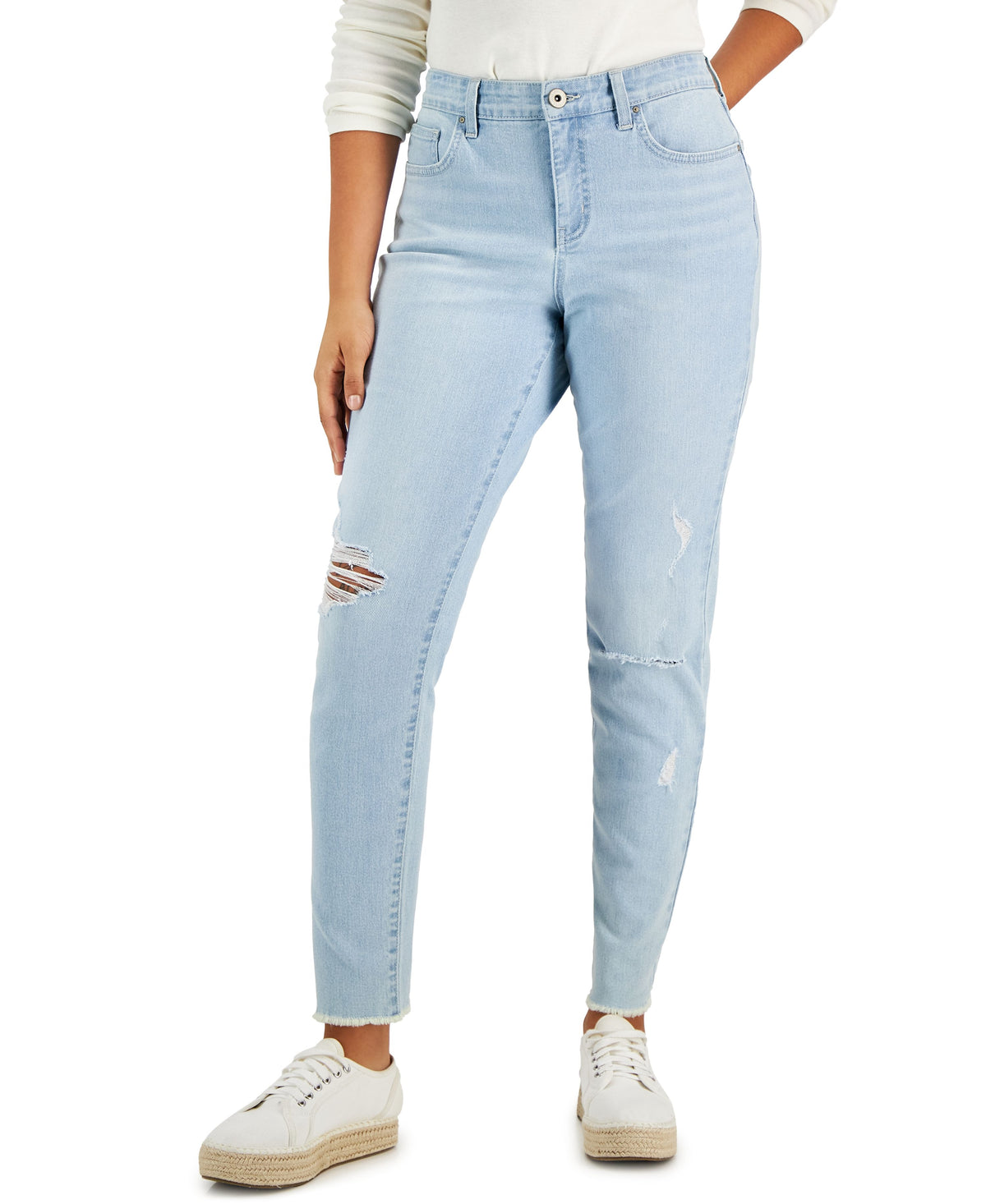 Women's Curvy-Fit Mid-Rise Skinny Jeans, Regular, Short and Long Lengths