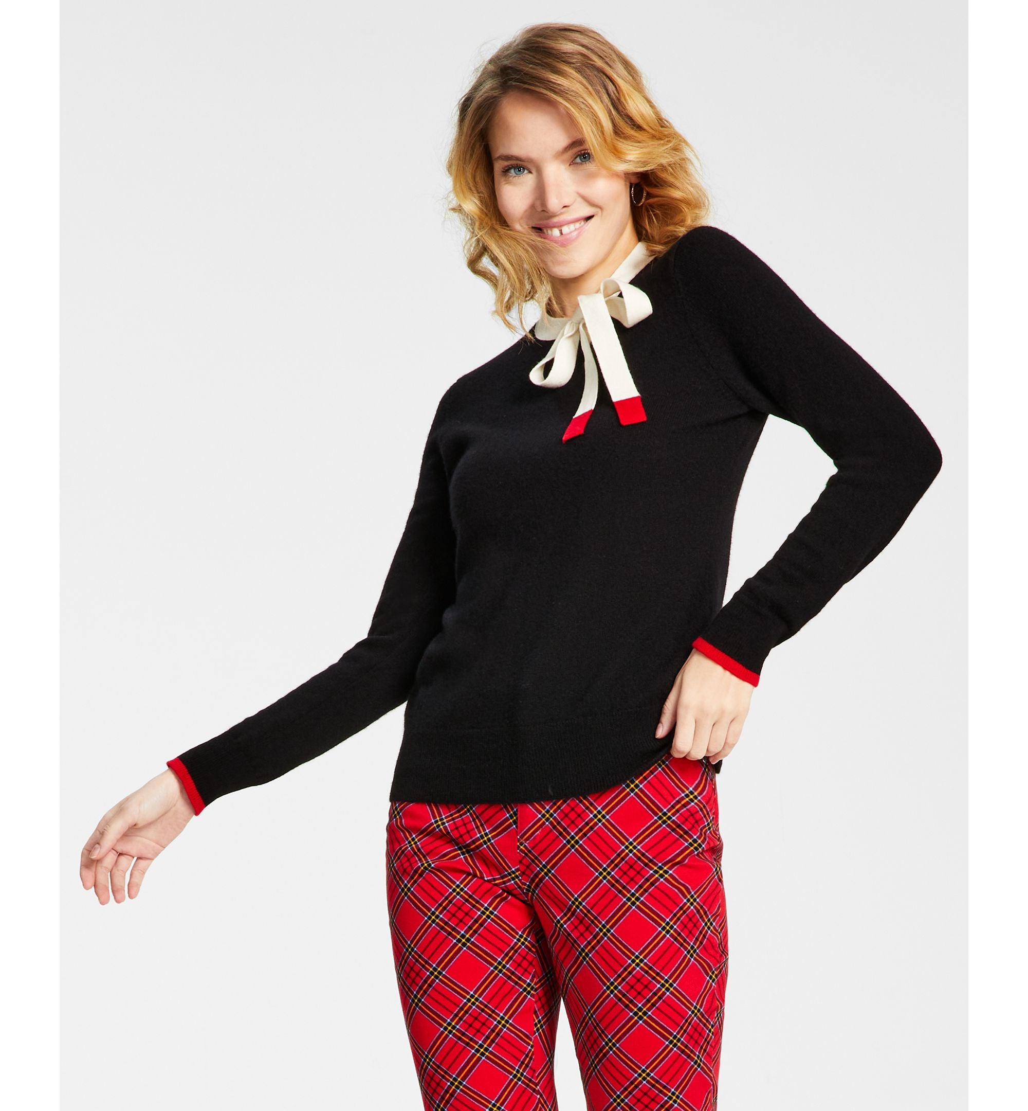 Women's Bow Detail 100% Cashmere Sweater