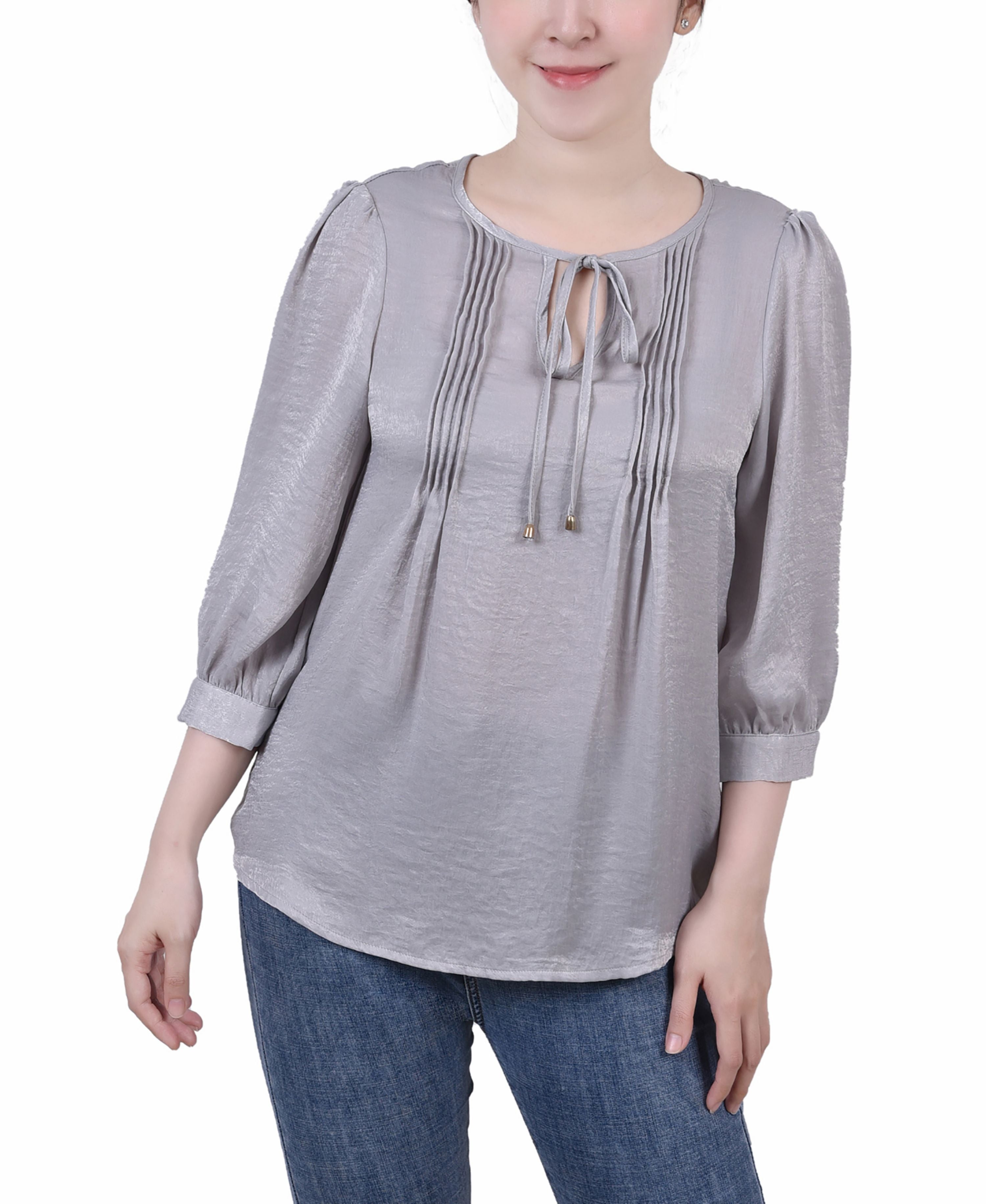 Women's Elbow Sleeve Satin Blouse