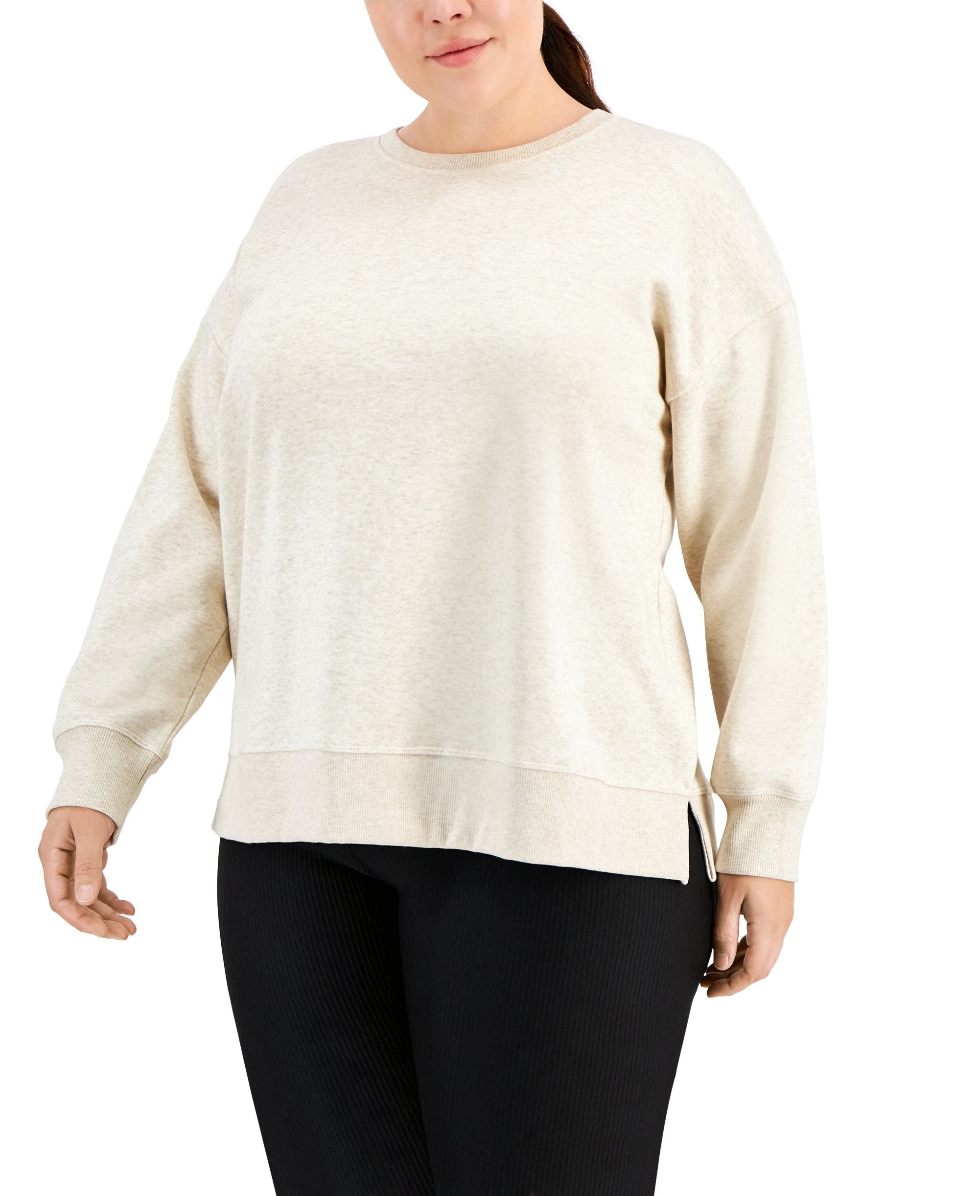 ID Ideology Plus Size Solid Crewneck Sweatshirt