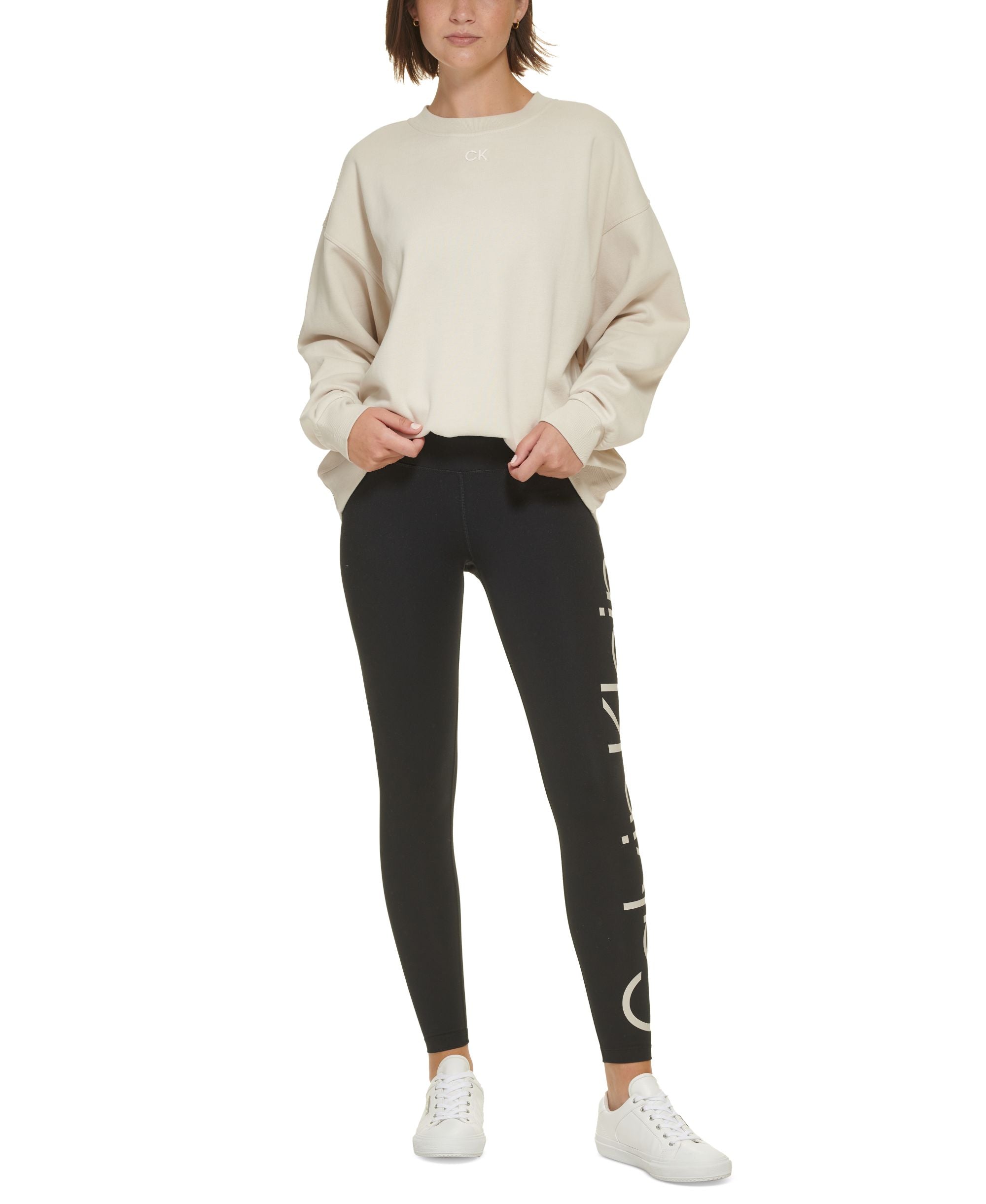 Calvin Klein Performance Womens Active Oversized Logo Sweatshirt