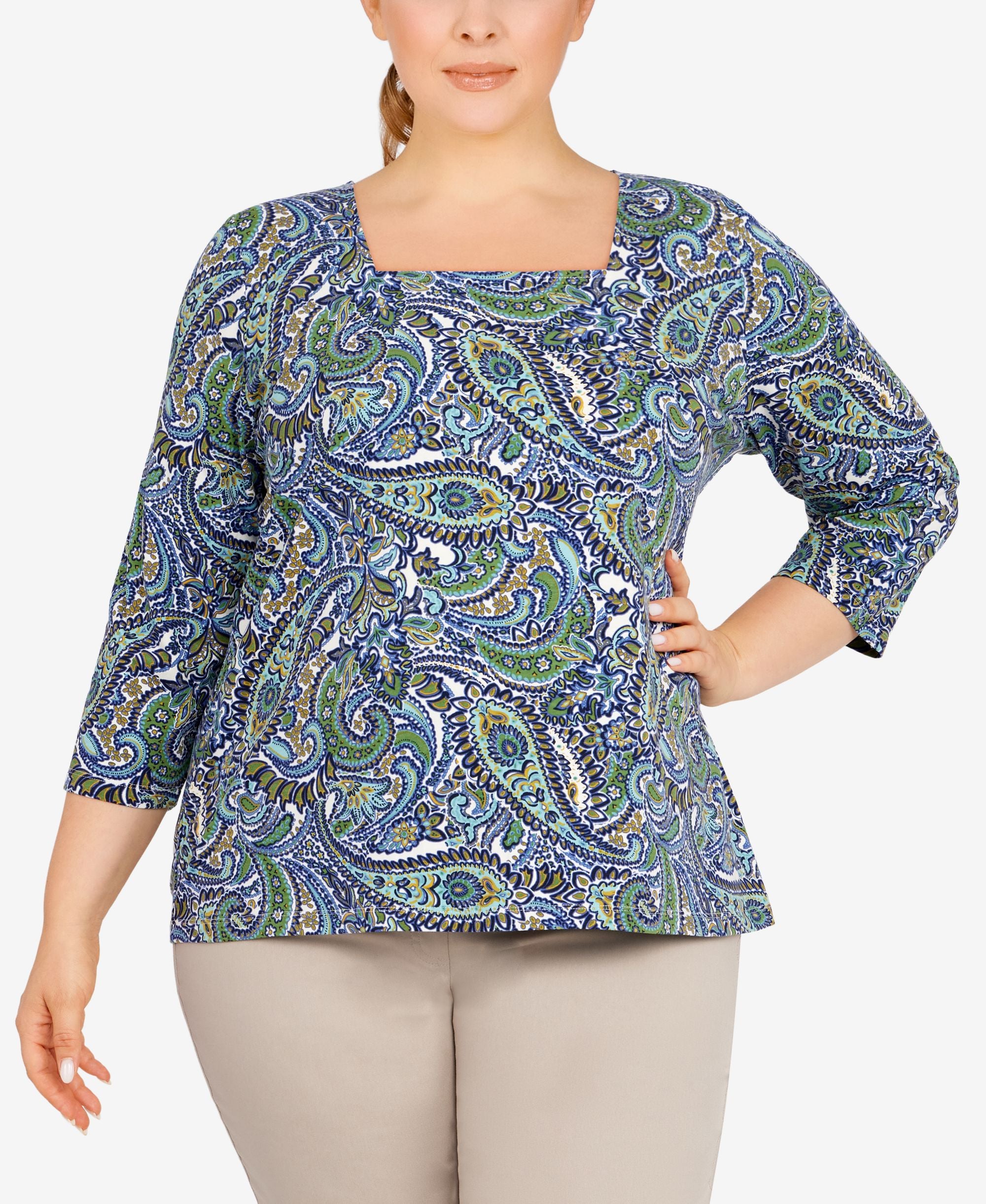 Plus Size Printed Essentials Jersey Top