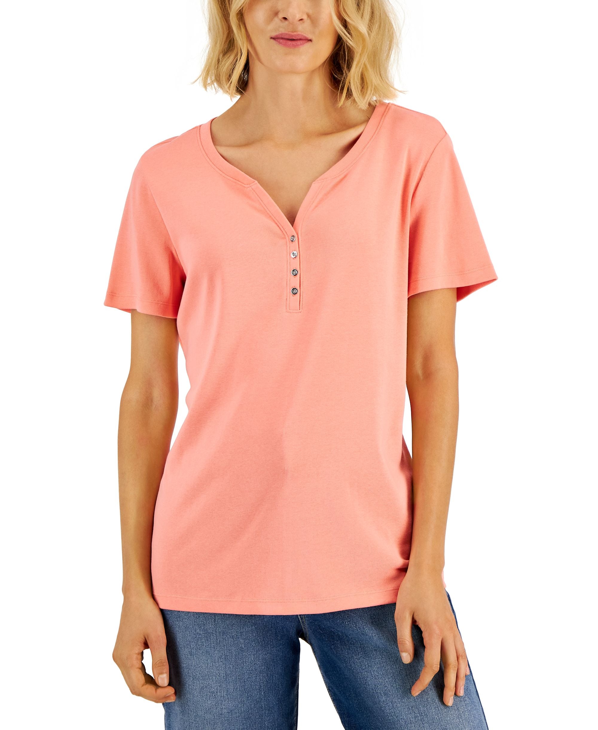 Short Sleeve Henley Top