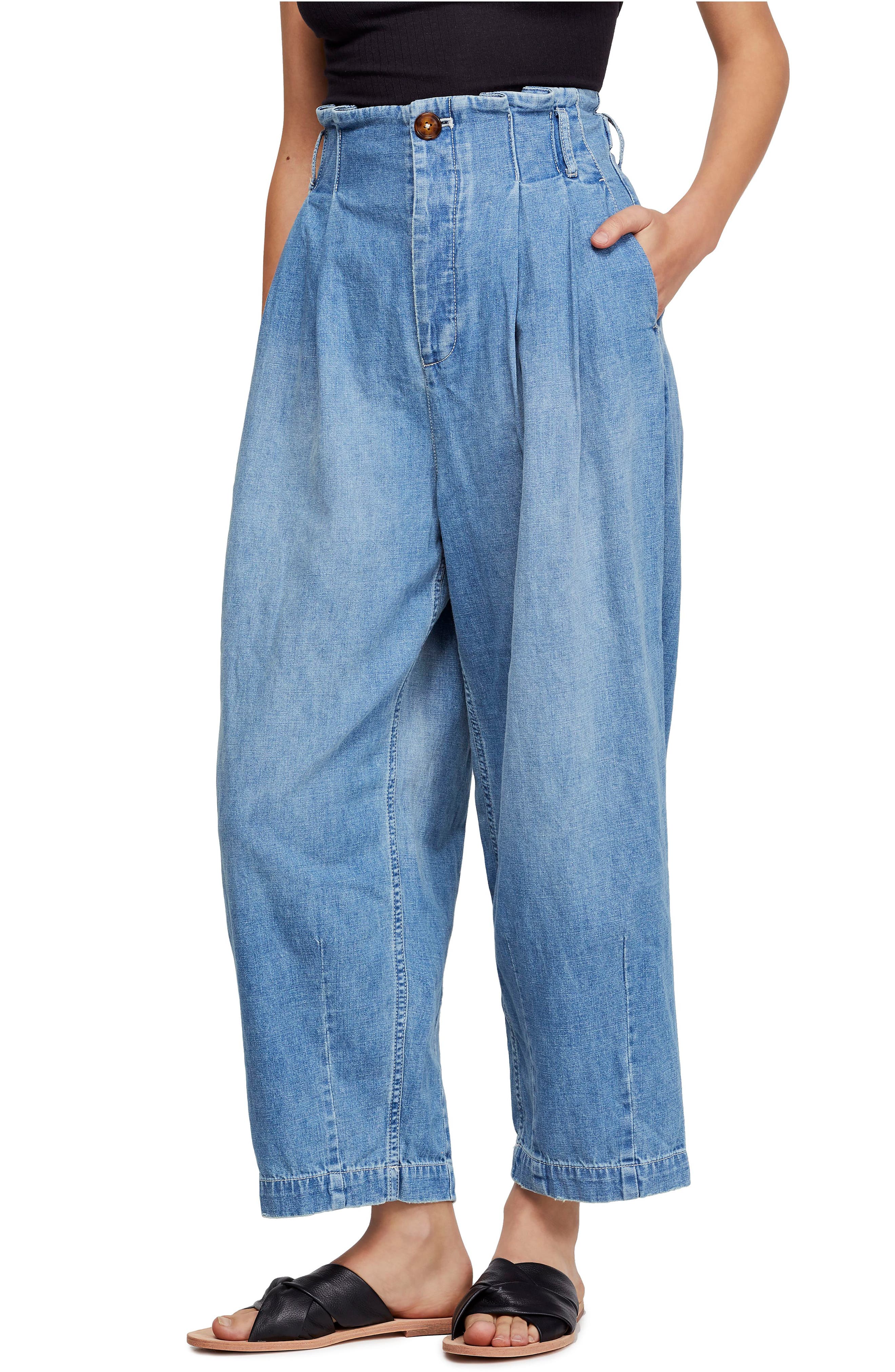 Free People Carrot Pleated High Rise Jeans