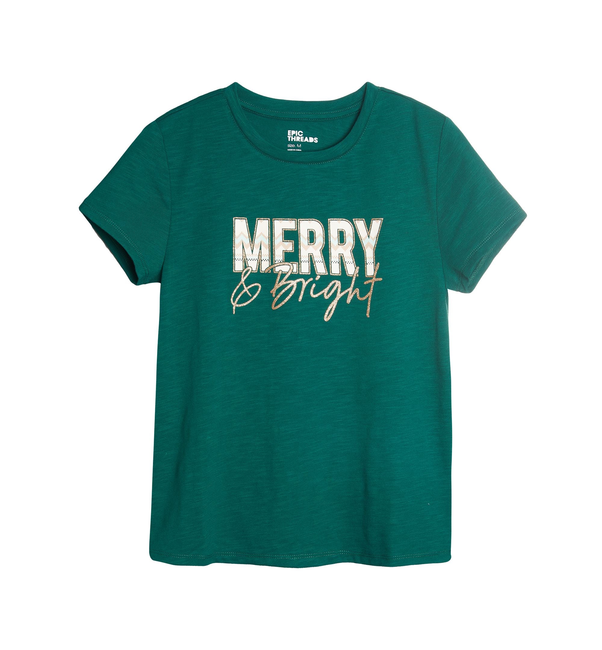 Big Girls Holiday Merry Bright Tee
