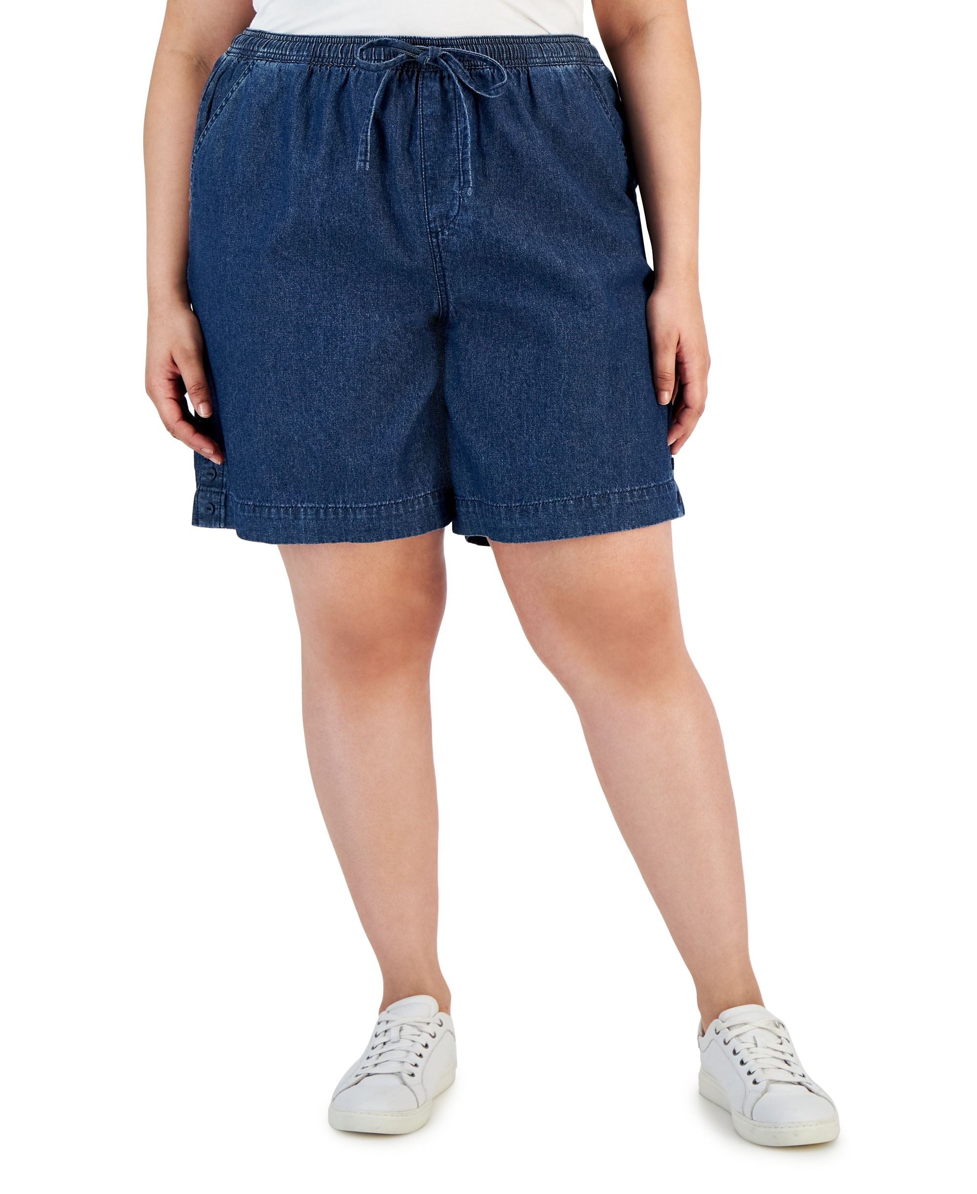 Karen Scott Plus Size Cotton Emelia Pull On Shorts