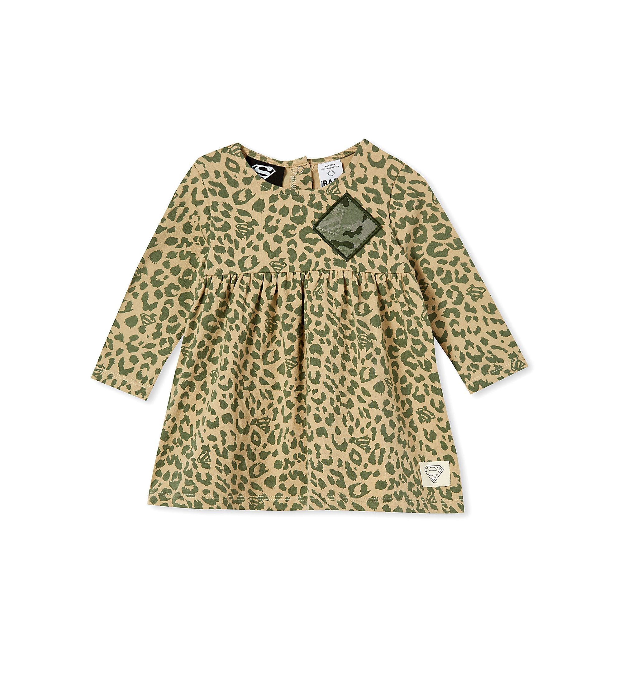Cotton On Baby Girls Crew Neck Long Sleeve Dress