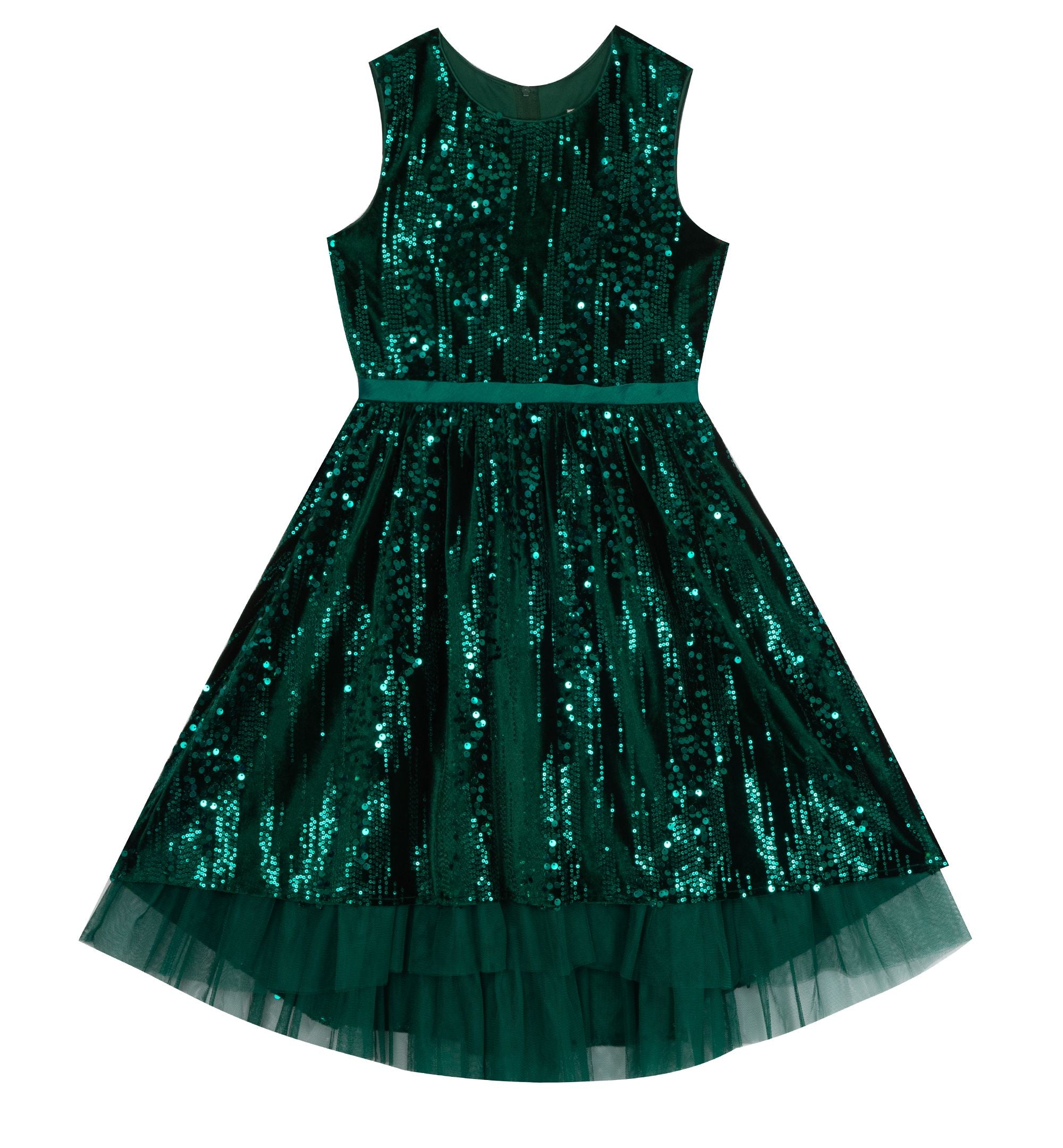 Rare Editions Big Girls Sequin Velvet Hi Low Dress