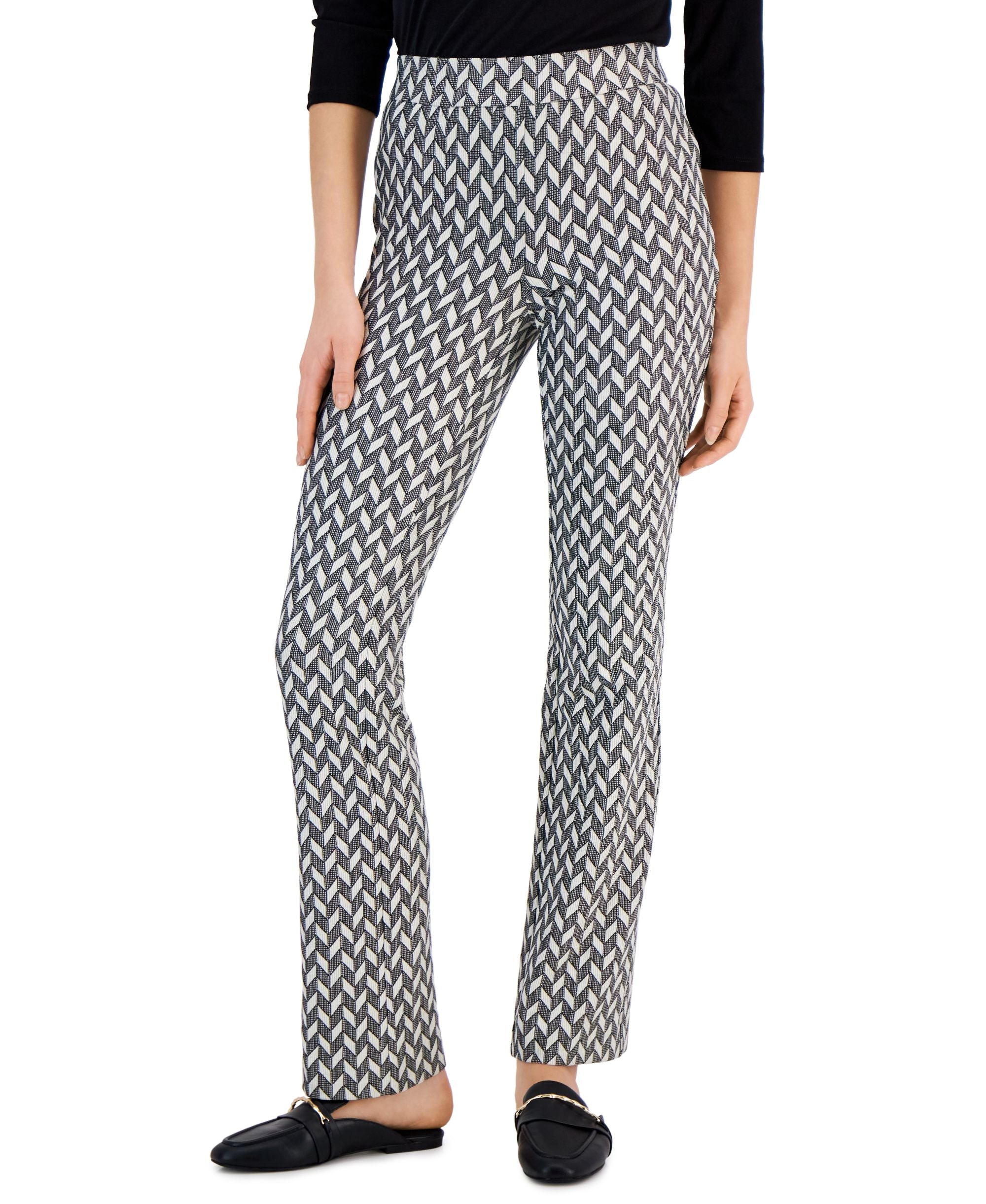 Women's Metallic Chevron Pull-On Bootcut Pants