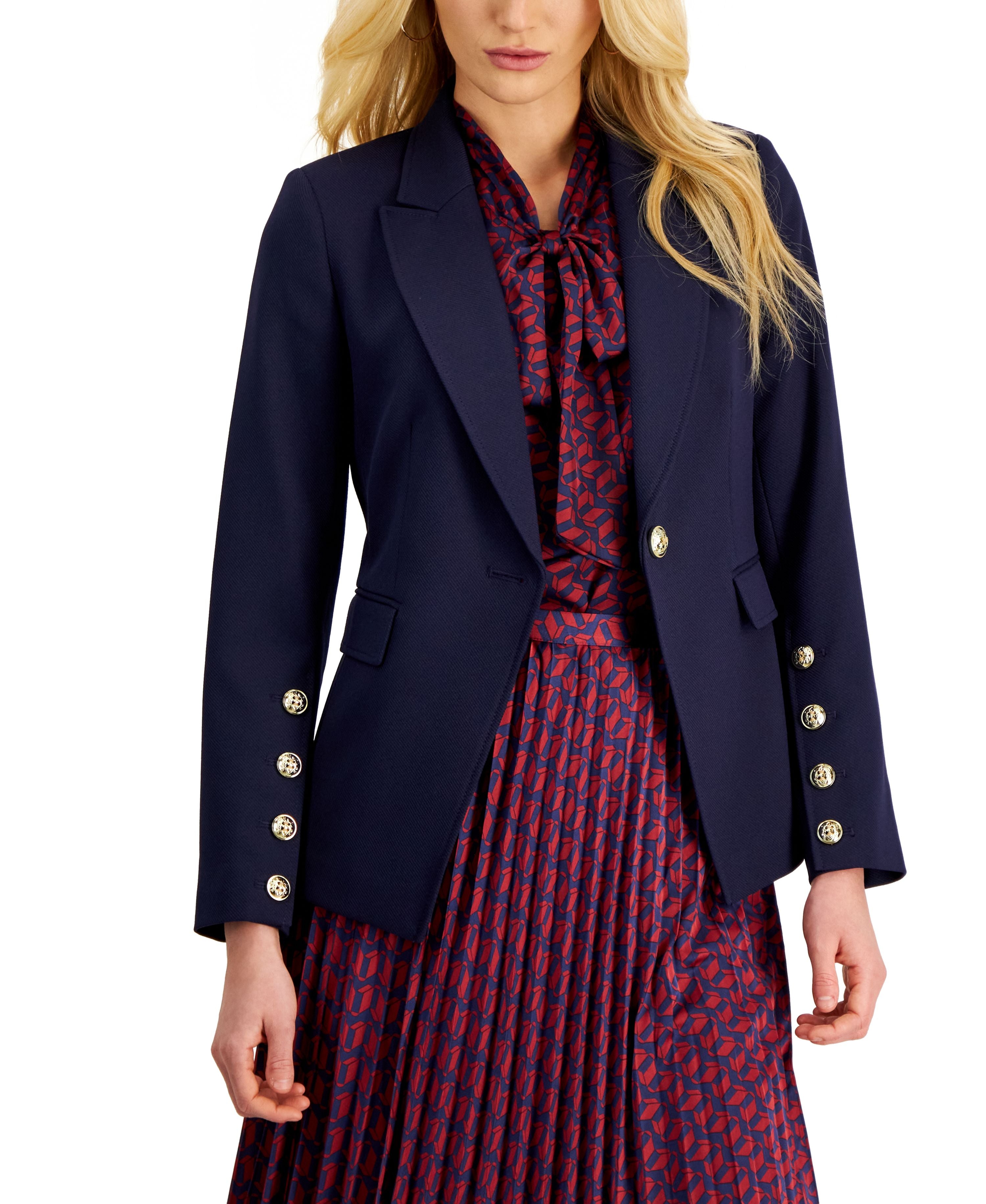 Women's Peak-Lapel One-Button Blazer