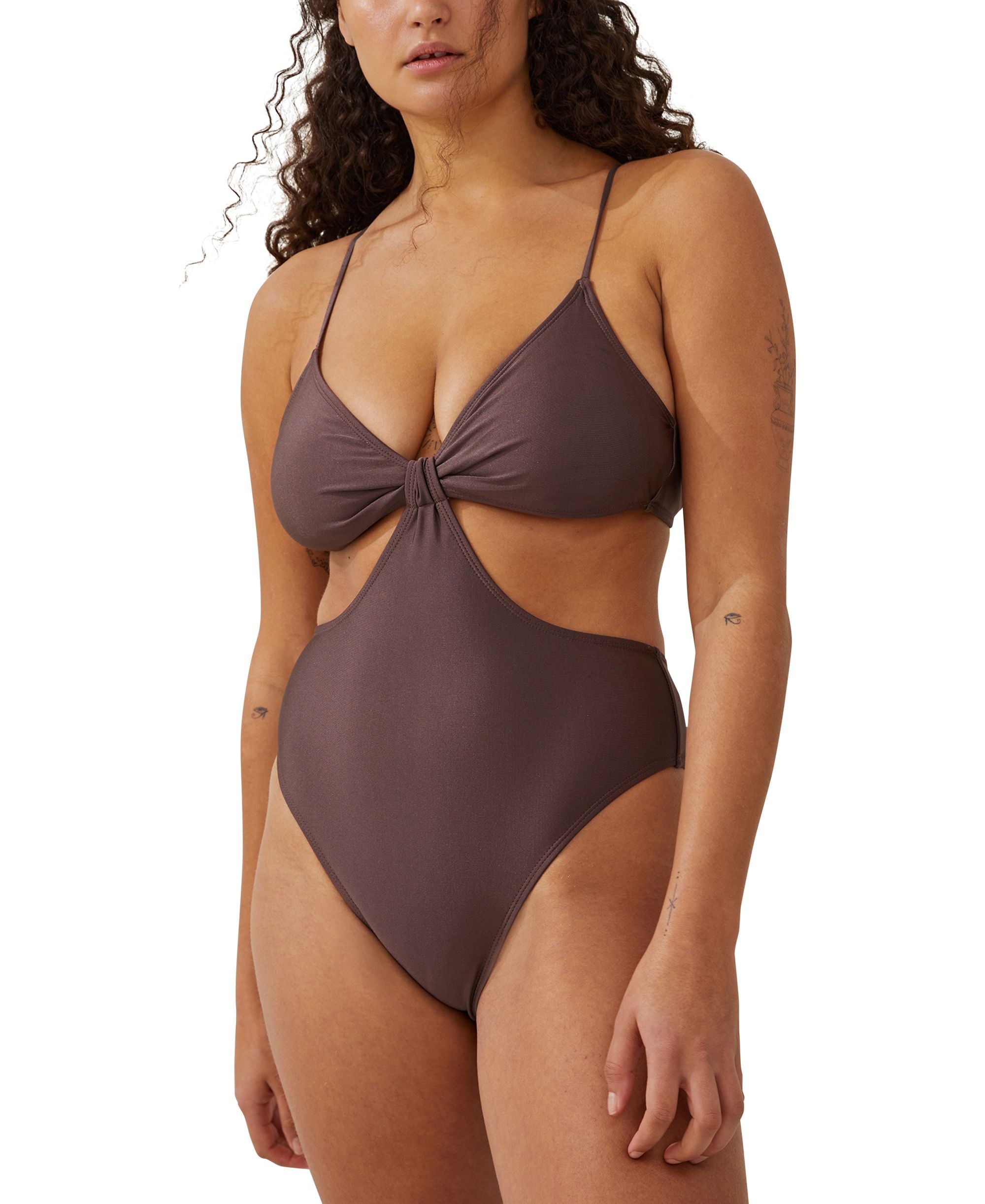 Women's Cutout Knot One-Piece Swimsuit