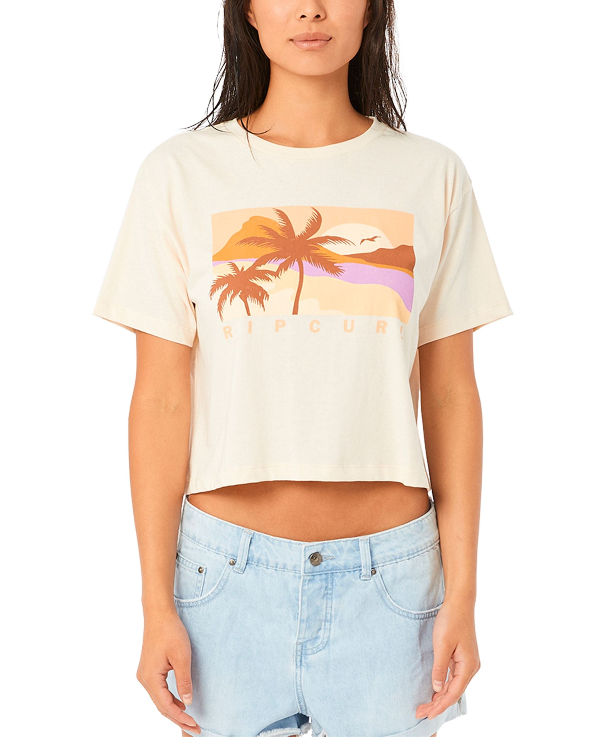 Juniors' Swell Cotton Graphic Cropped T-Shirt