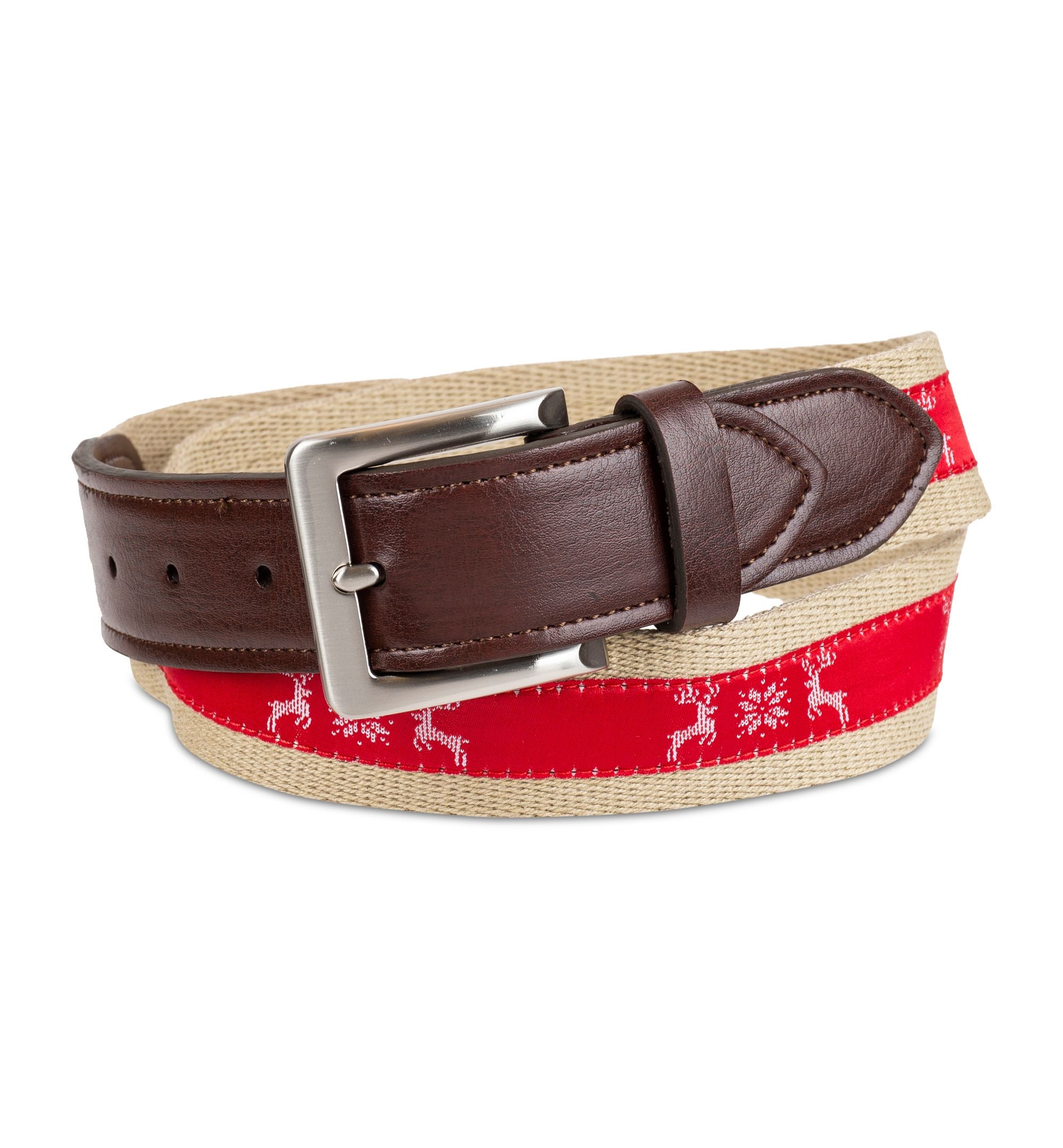 Men's Faux Leather Holiday Cheer Belt
