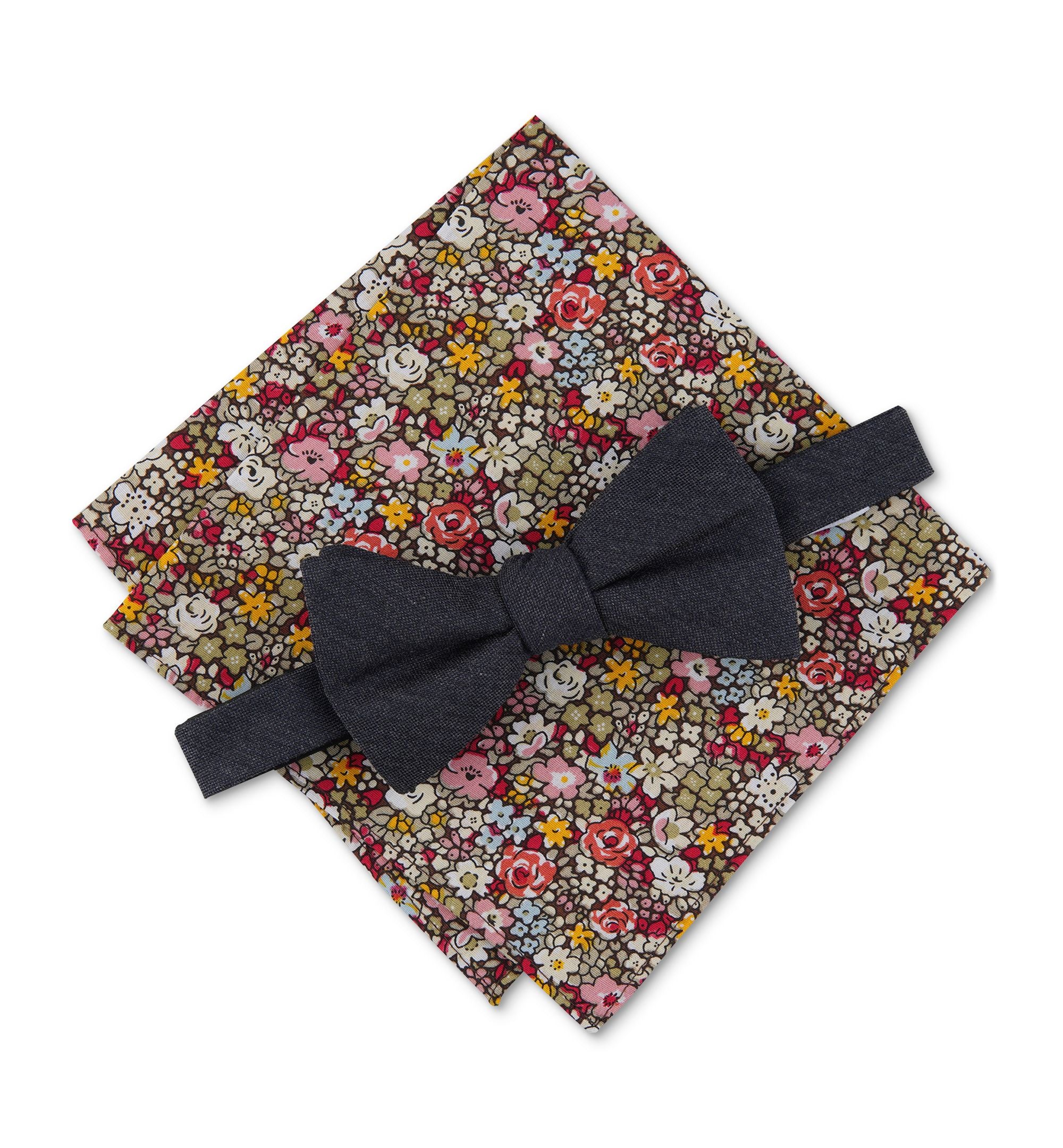 Men's 2-Pc. Jean Bow Tie & Pocket Square Set
