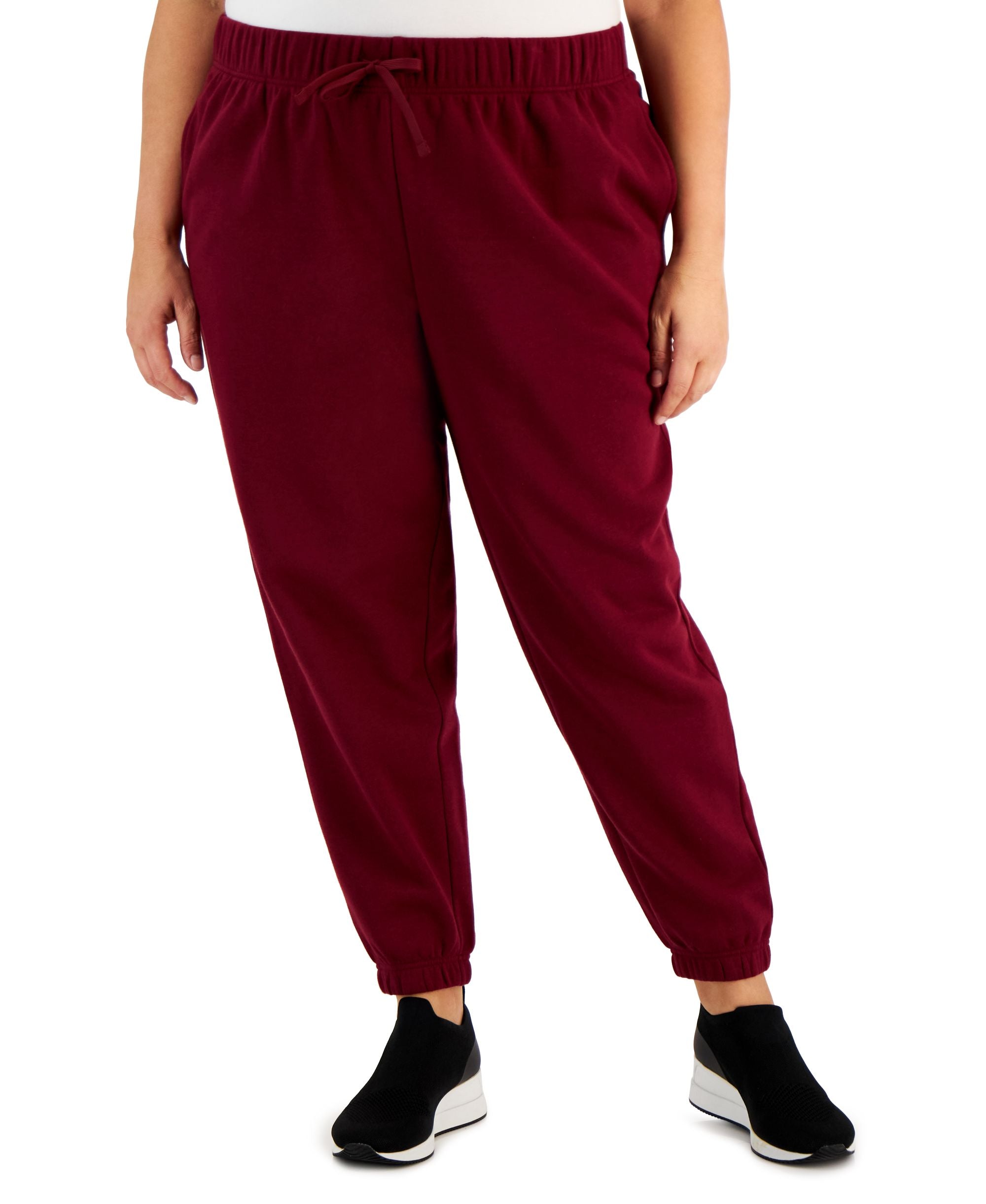 ID Ideology Plus Size Solid Fleece Jogger Pants