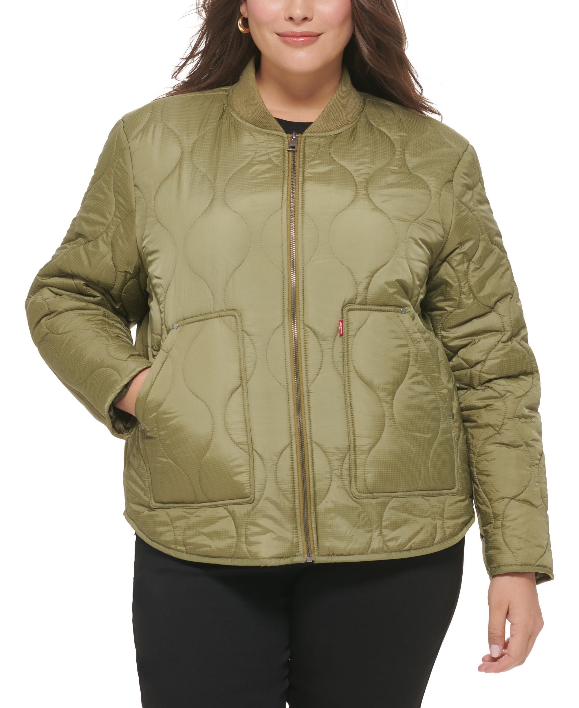 Trendy Plus Size Onion Quilted Liner Jacket