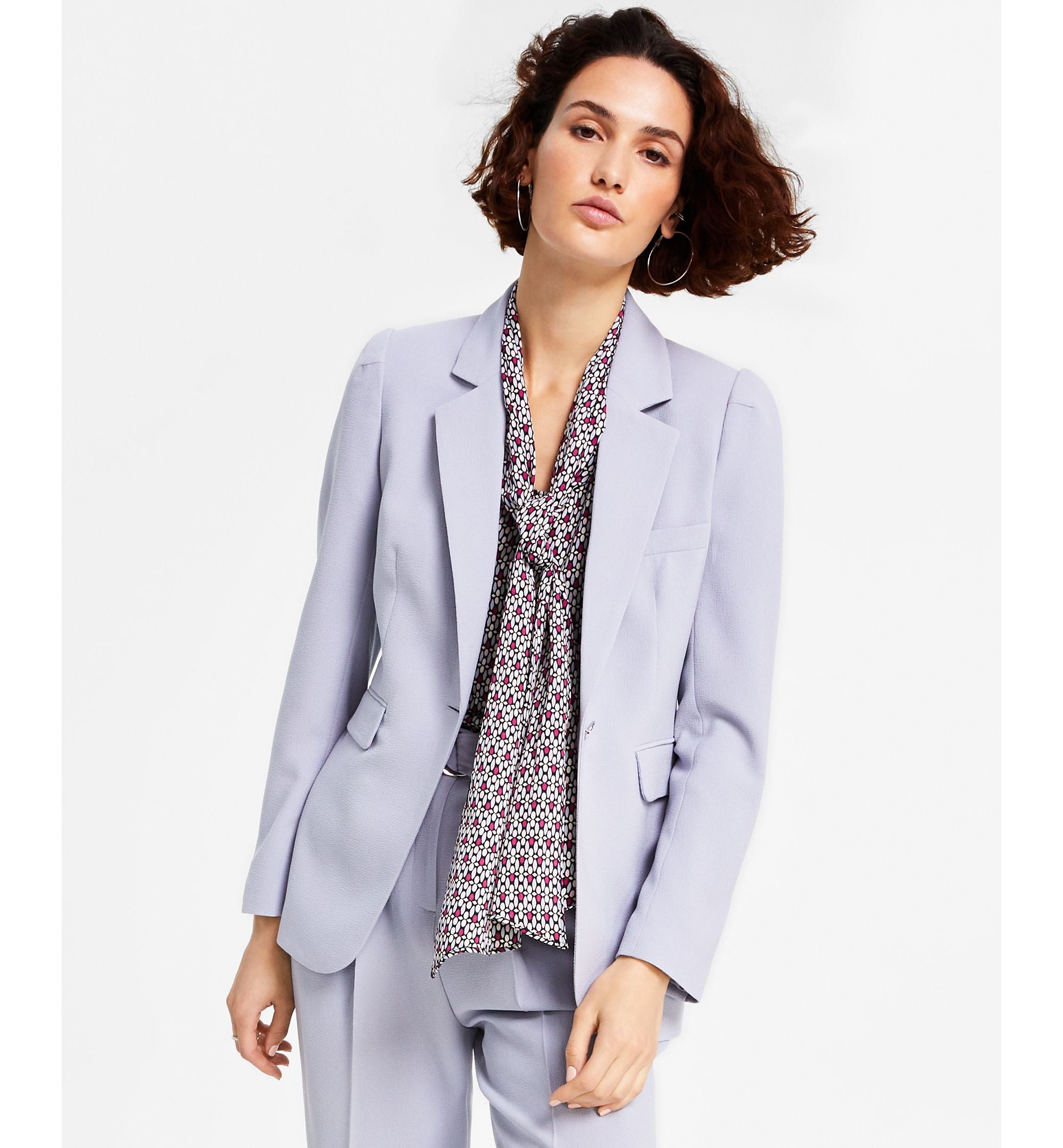 Women's Textured Crepe Single-Button Blazer