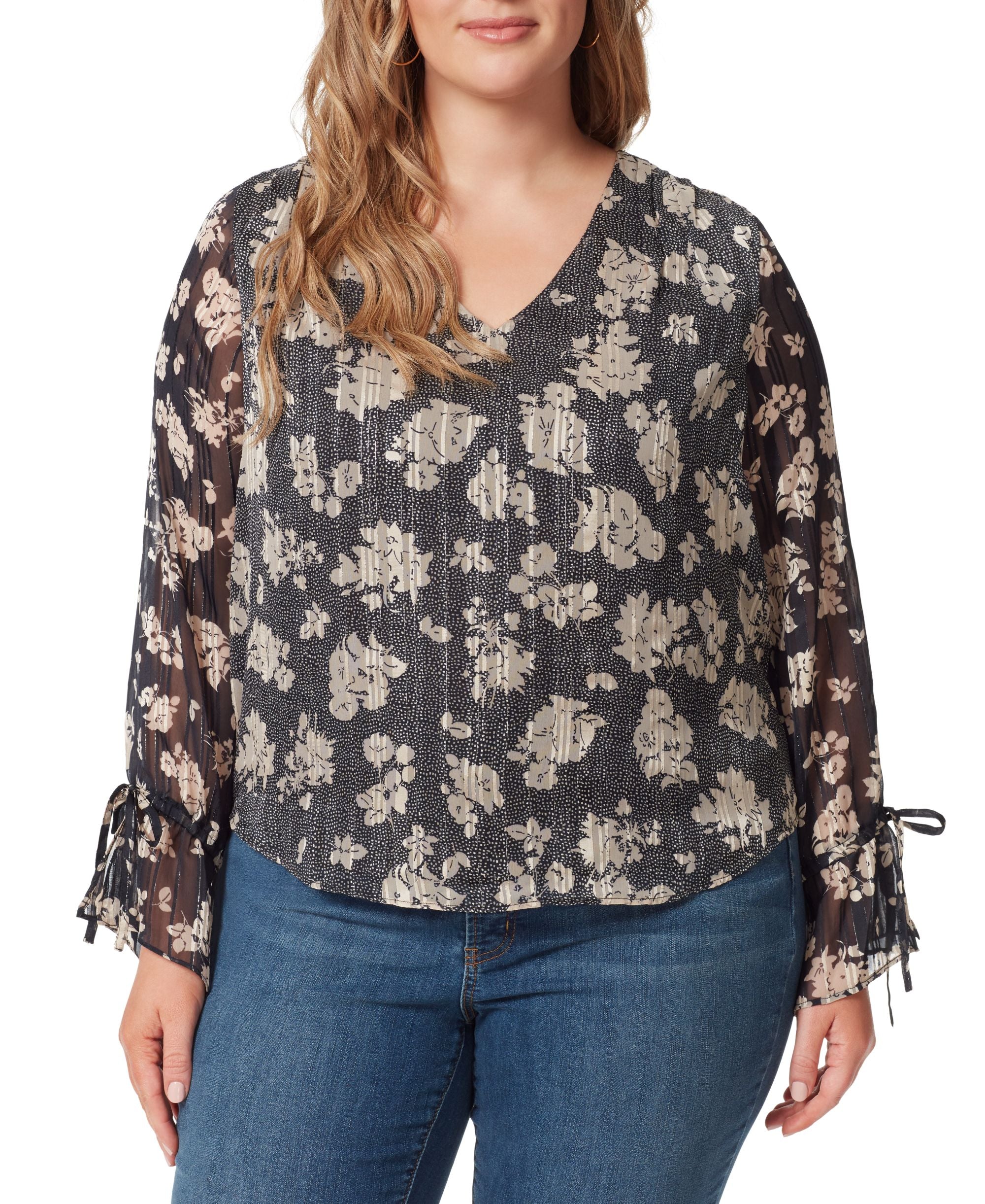 Jessica Simpson Trendy Plus Size Aurora Printed Top